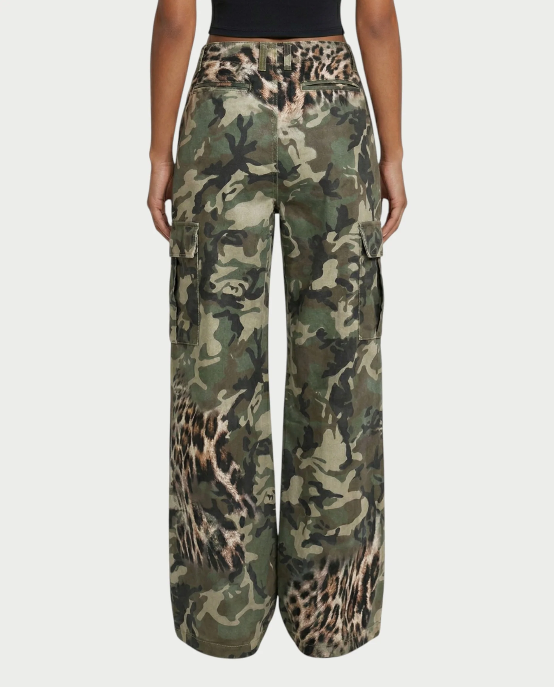 DIONE Camo & Leopard Graphic Cargo Pants - Image 5