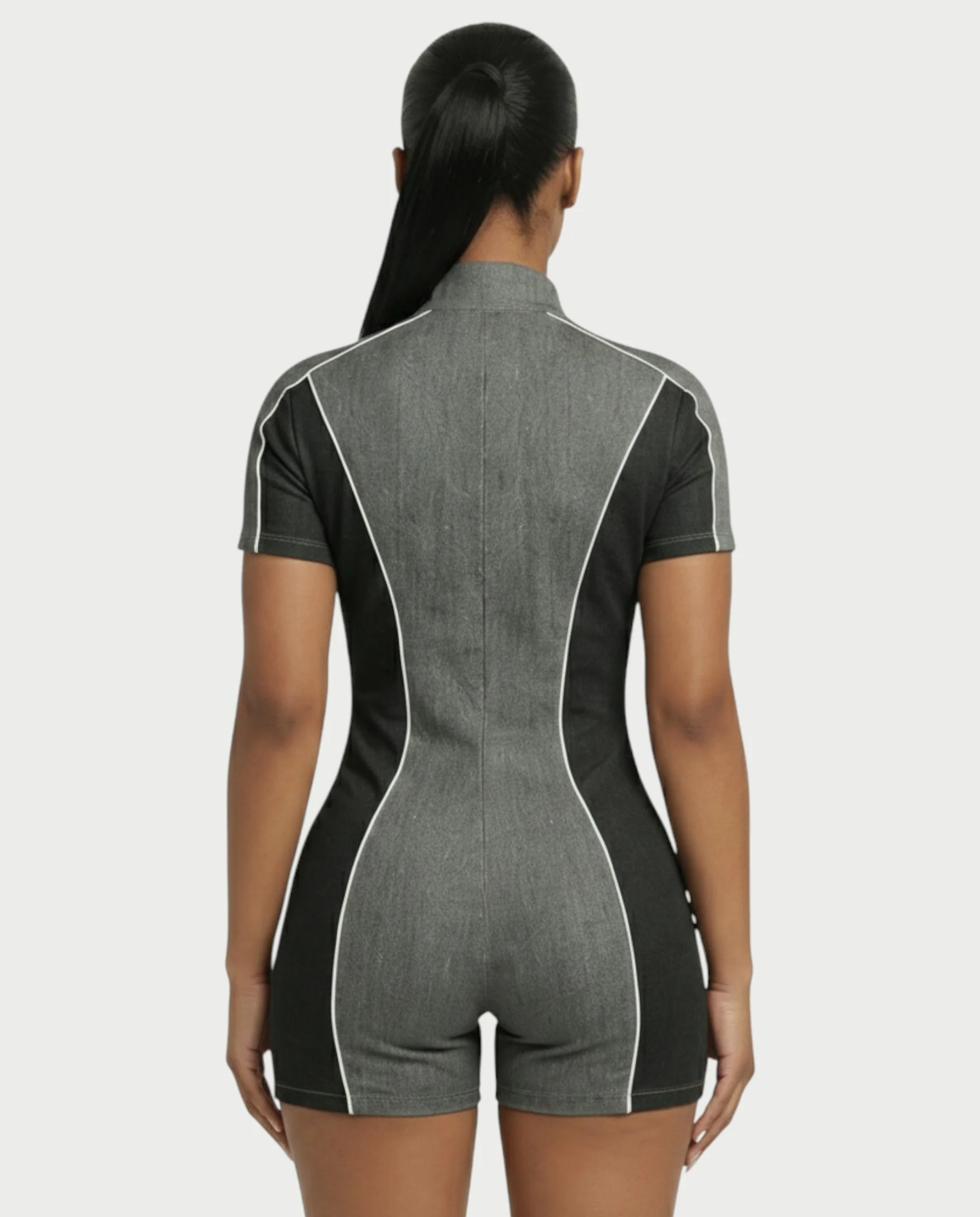 DIXIE Denim Print Romper - Image 5