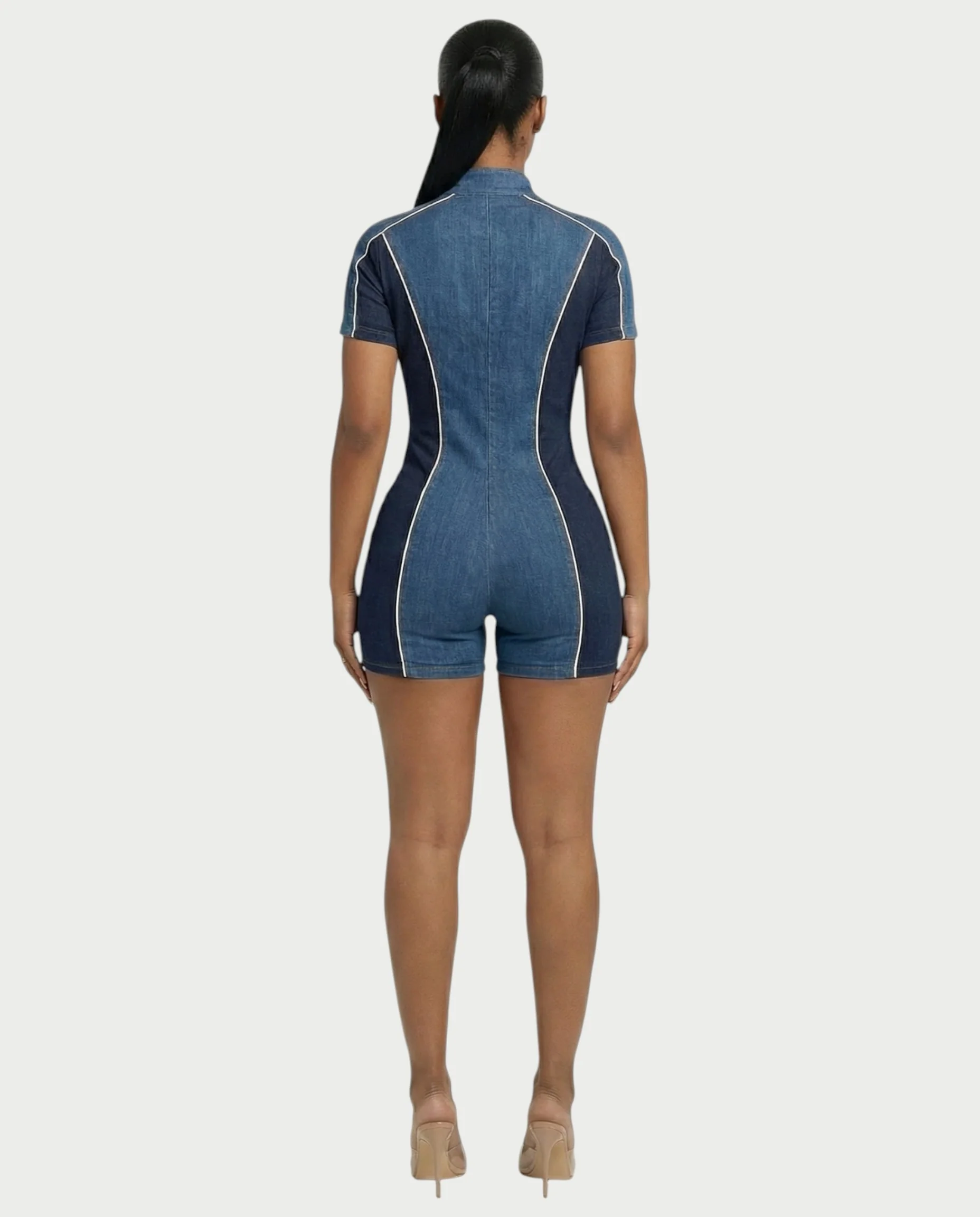 DIXIE Denim Print Romper - Image 7