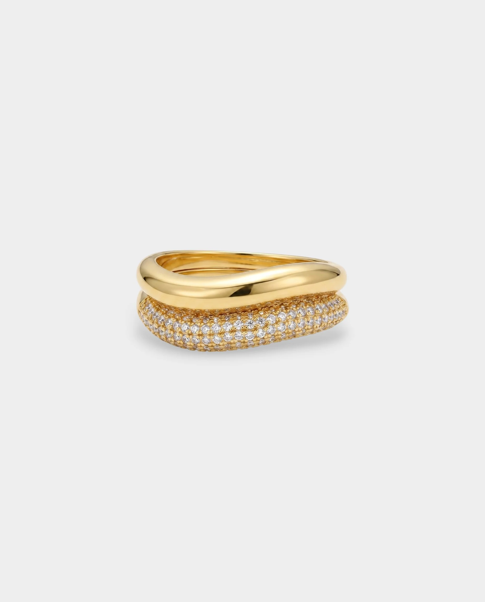 Double Band Pavé Crystal Ring - Image 2