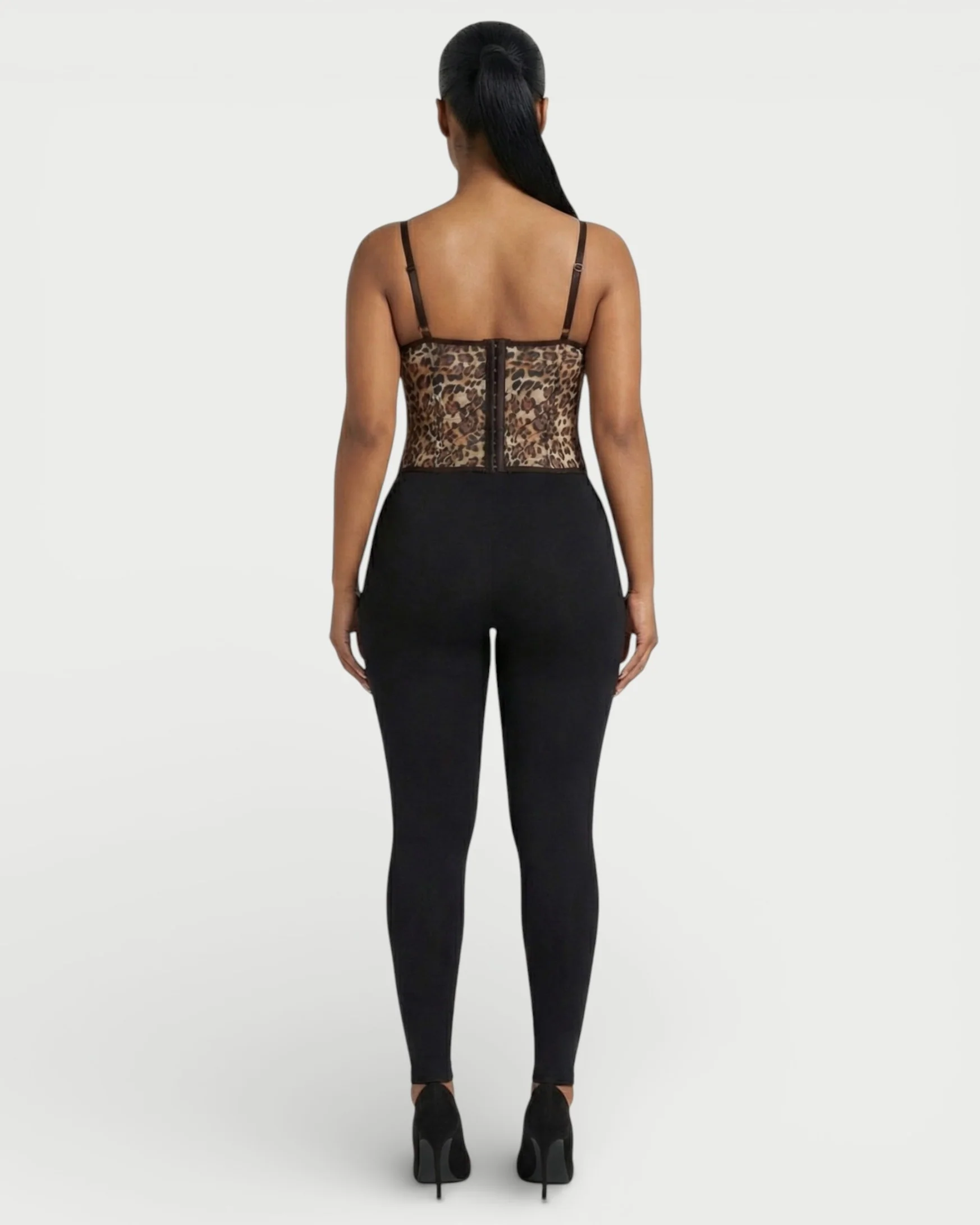 DRISELLE Lace Trim Leopard Corset Top - Image 4