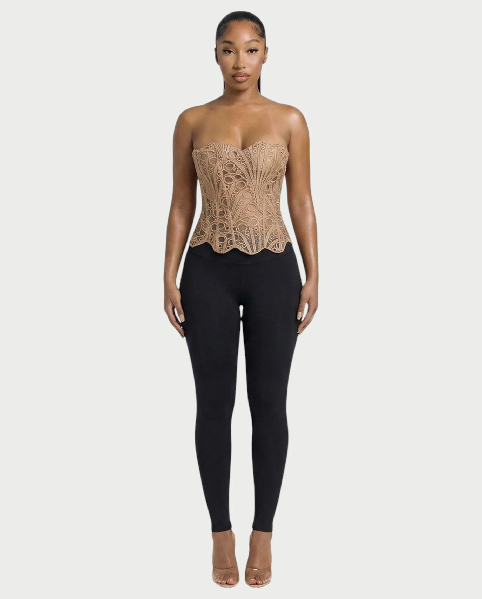 EBONY Guipure Lace Strapless Corset Top - Image 20