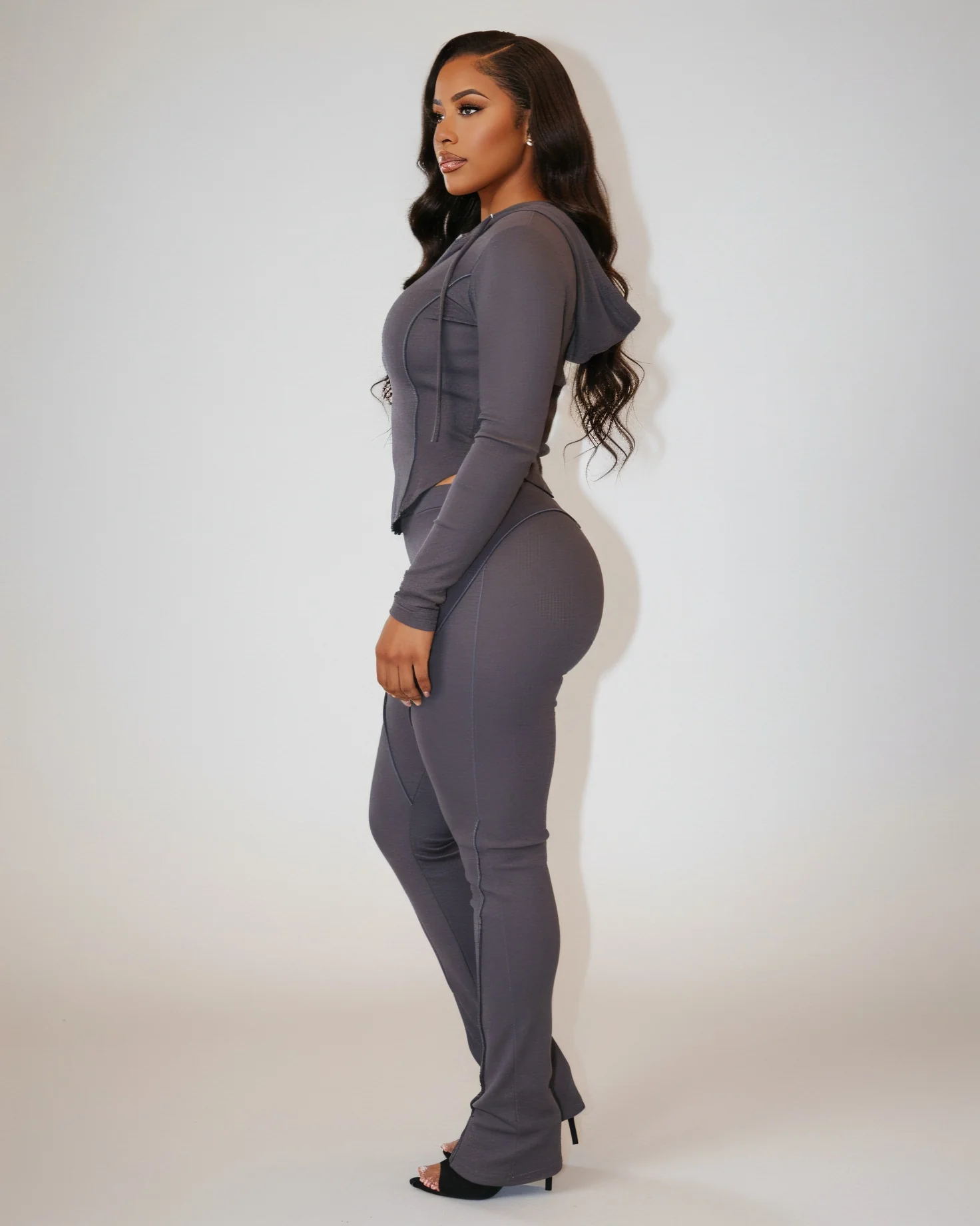 EDNA Zip-Front Hooded Top & Pants Set - Image 3