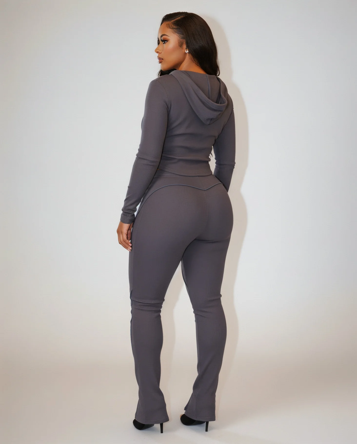 EDNA Zip-Front Hooded Top & Pants Set - Image 4