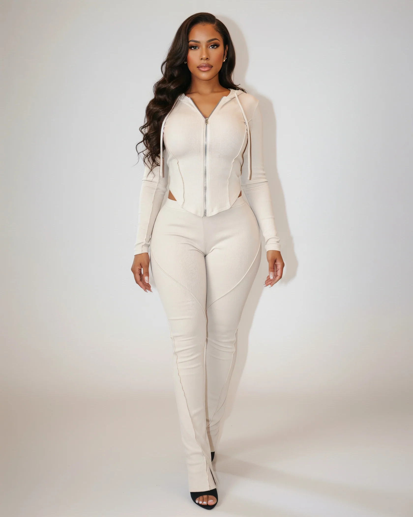 EDNA Zip-Front Hooded Top & Pants Set - Image 5