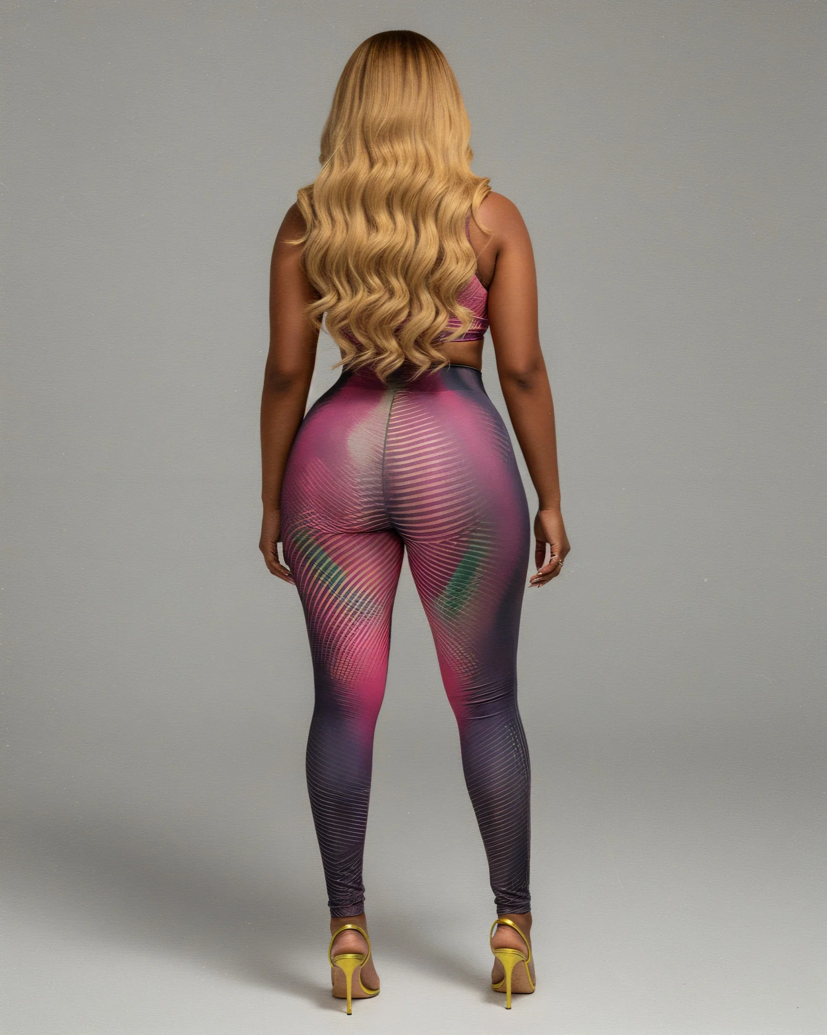 ELAINE Abstract Striped Crop Top & Leggings Set - Image 8