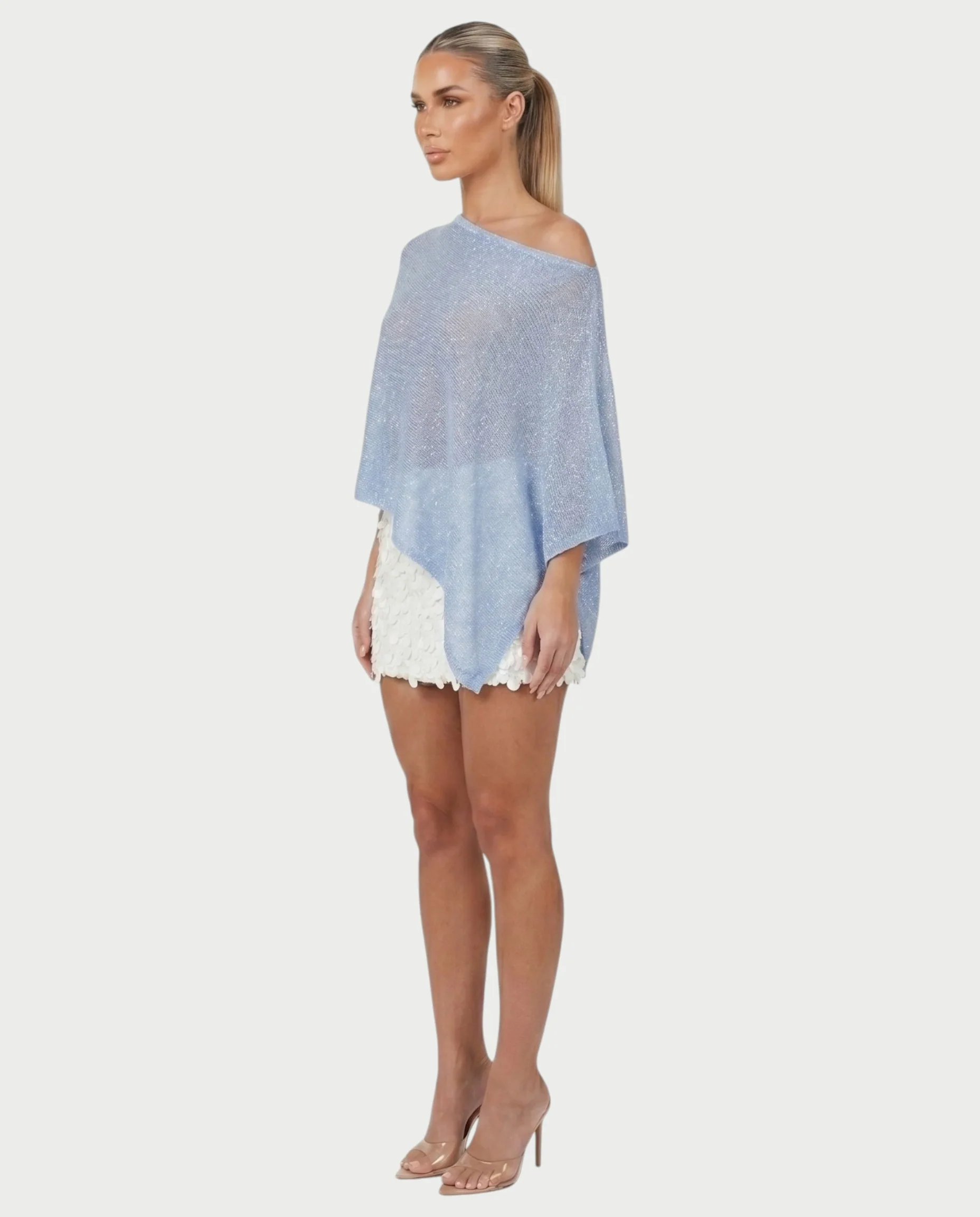 ELANYA Knit Off-Shoulder Cape Top - Image 23