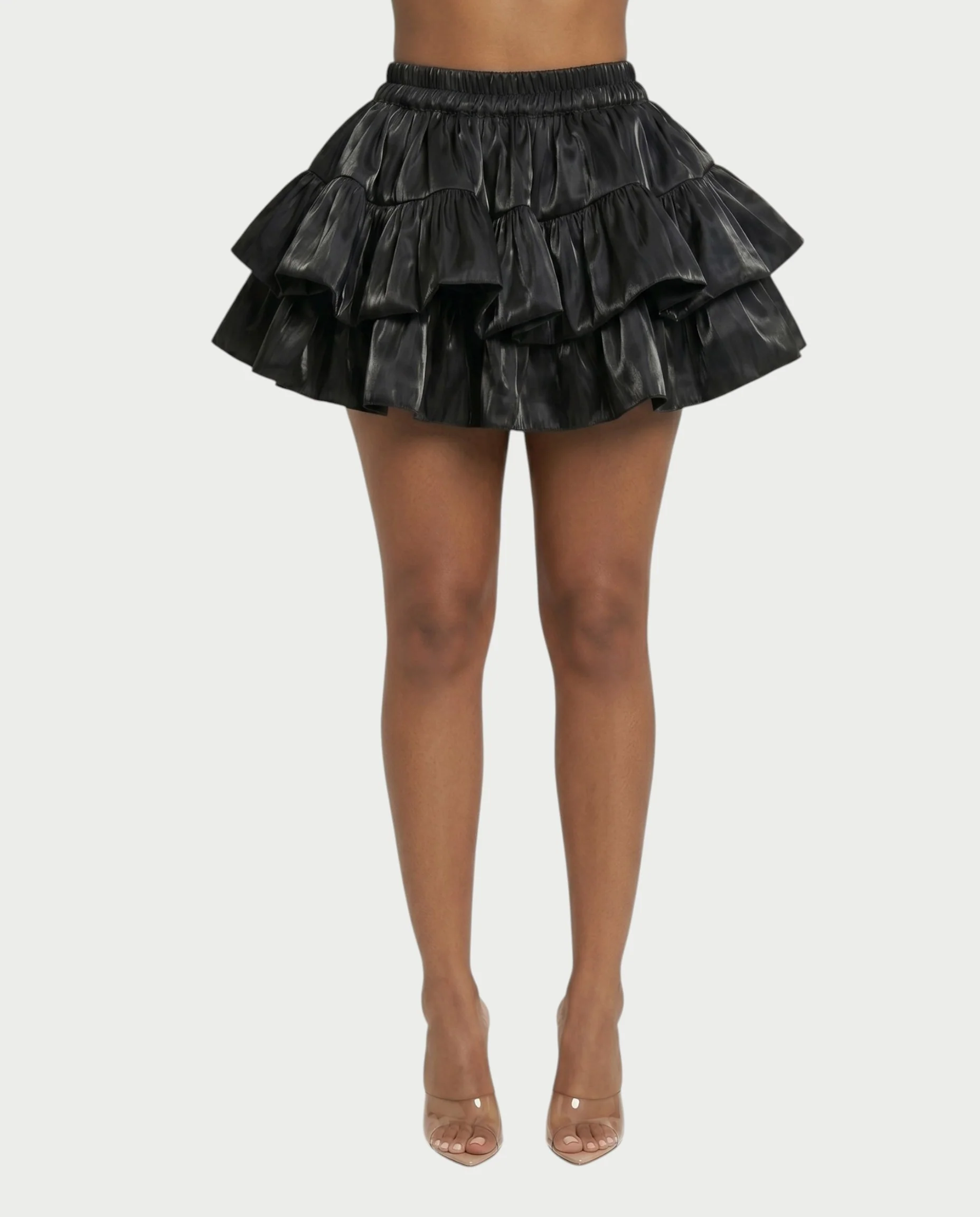 ELAROSE Satin Ruffle Mini Skirt & Lace Corset Top Set - Image 10