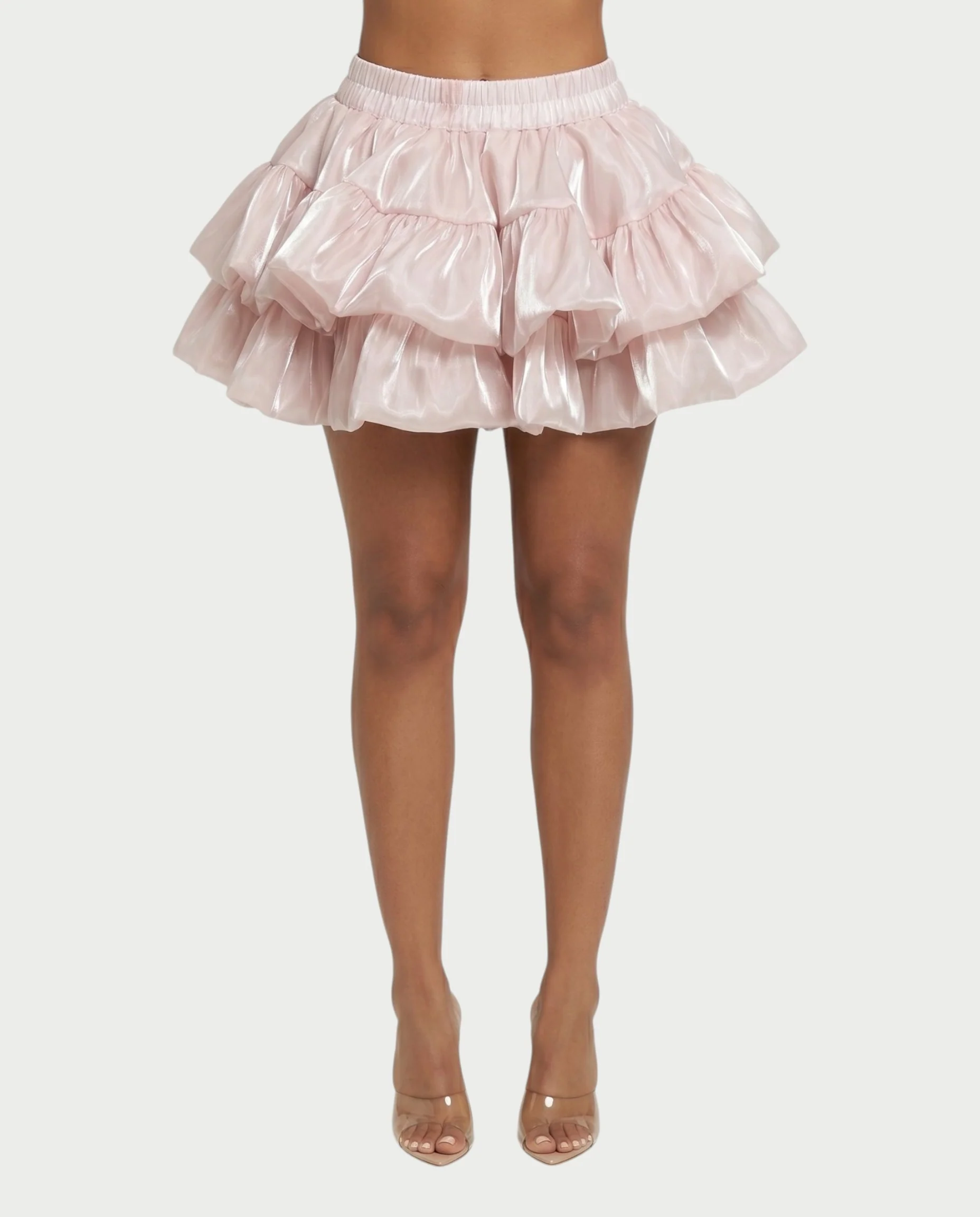 ELAROSE Satin Ruffle Mini Skirt & Lace Corset Top Set - Image 4