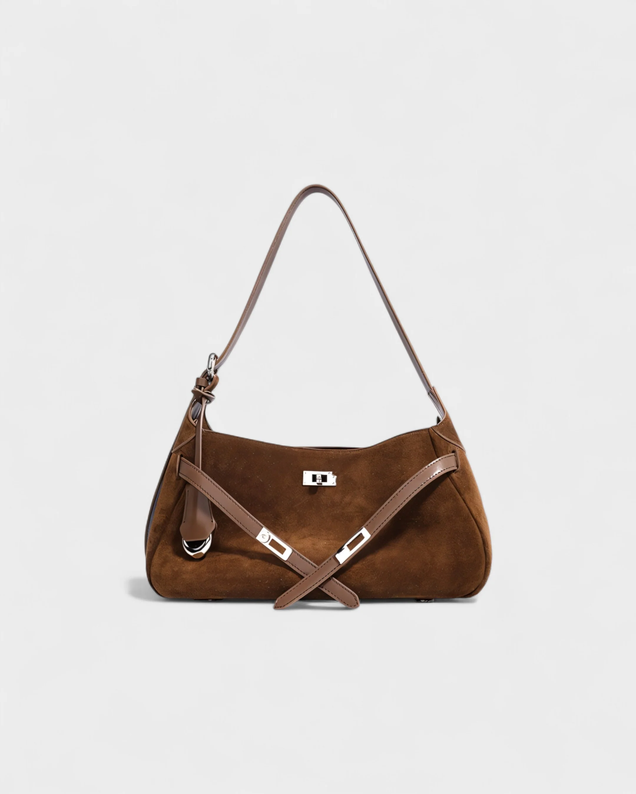ELENA Turn-Lock Faux Suede Mini Bag - Image 10