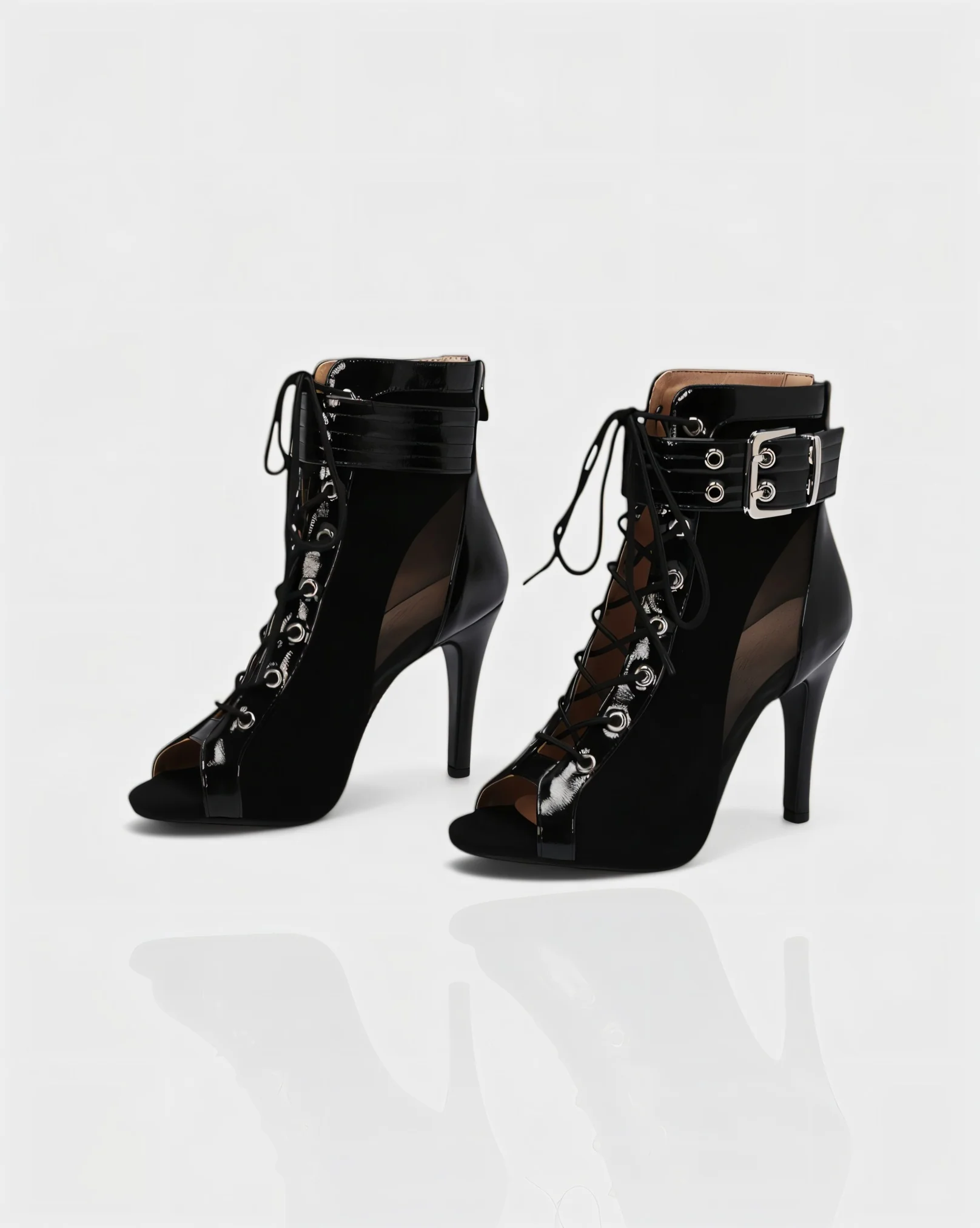 ELINDA Short Lace-up Stiletto Boots - Image 3
