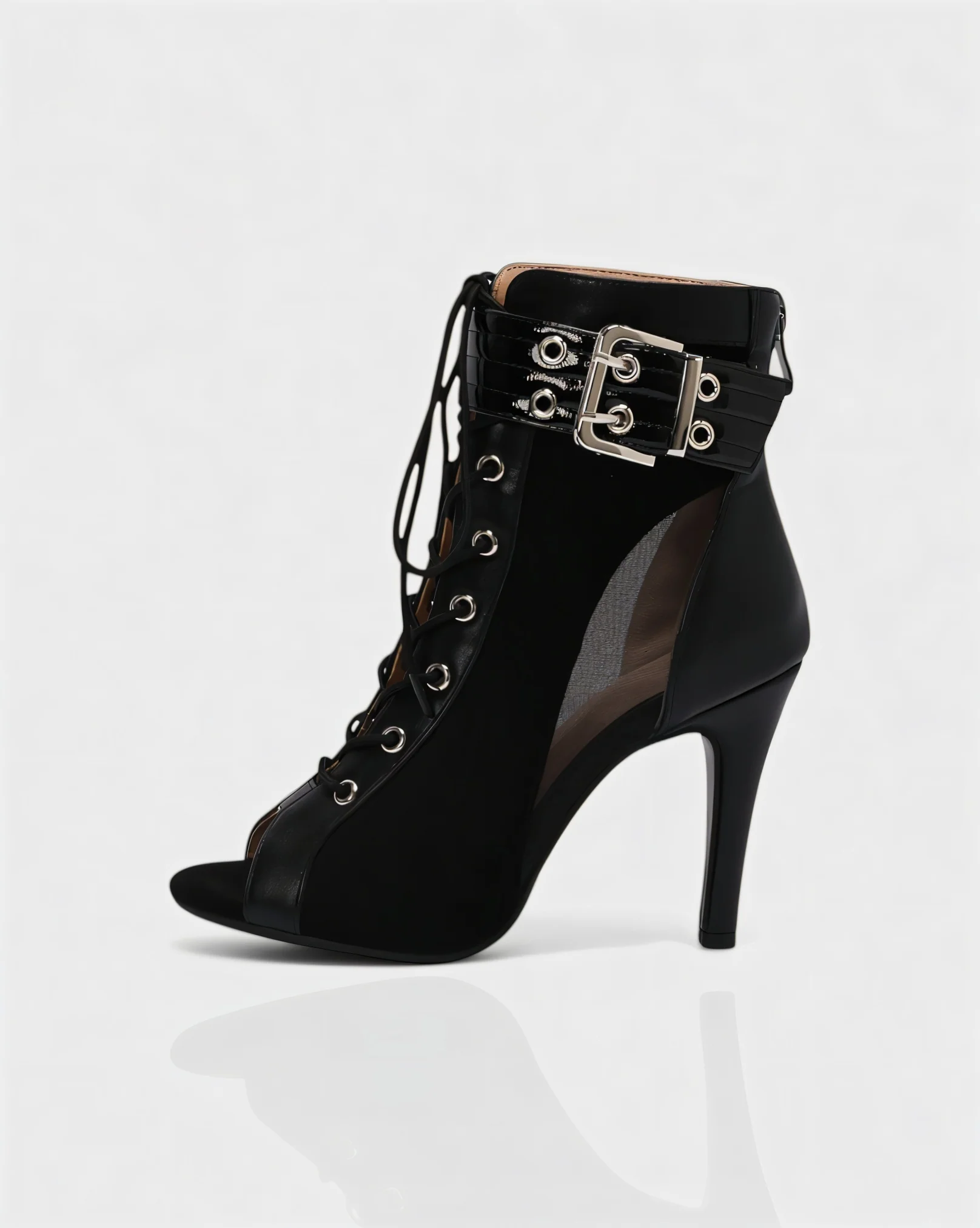 ELINDA Short Lace-up Stiletto Boots - Image 5