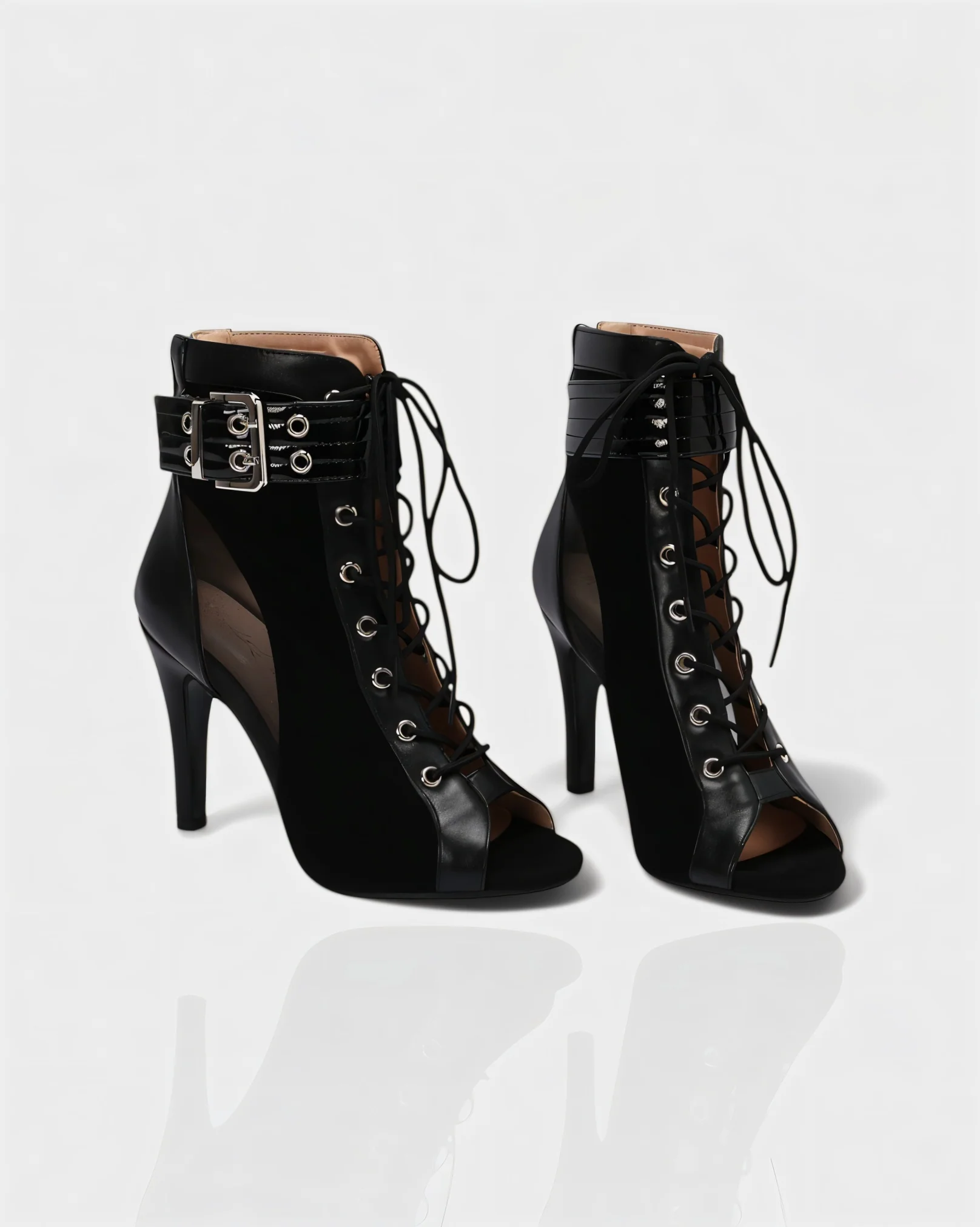 ELINDA Short Lace-up Stiletto Boots - Image 6