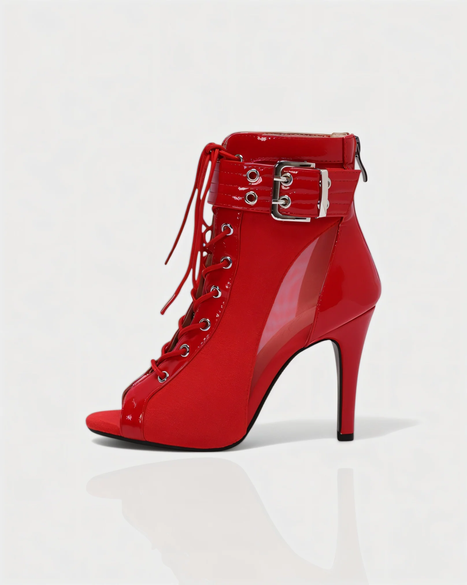 ELINDA Short Lace-up Stiletto Boots - Image 8