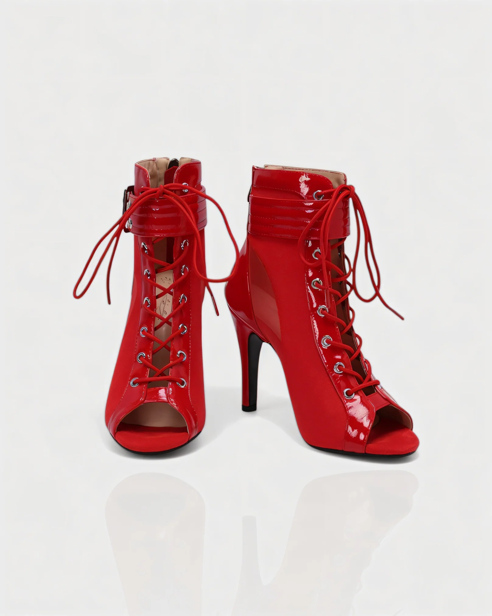 ELINDA Short Lace-up Stiletto Boots - Image 9