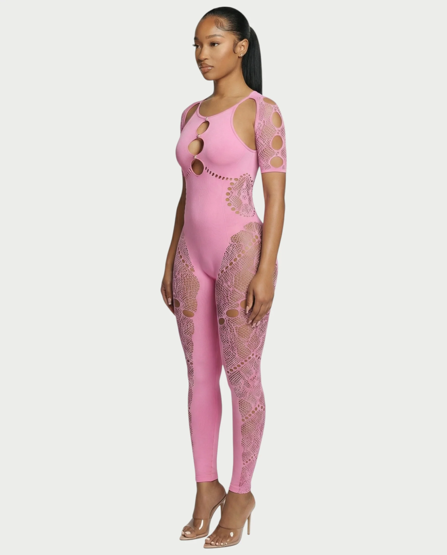 ELISE Cutout Rhinestone Jumpsuit - Image 3