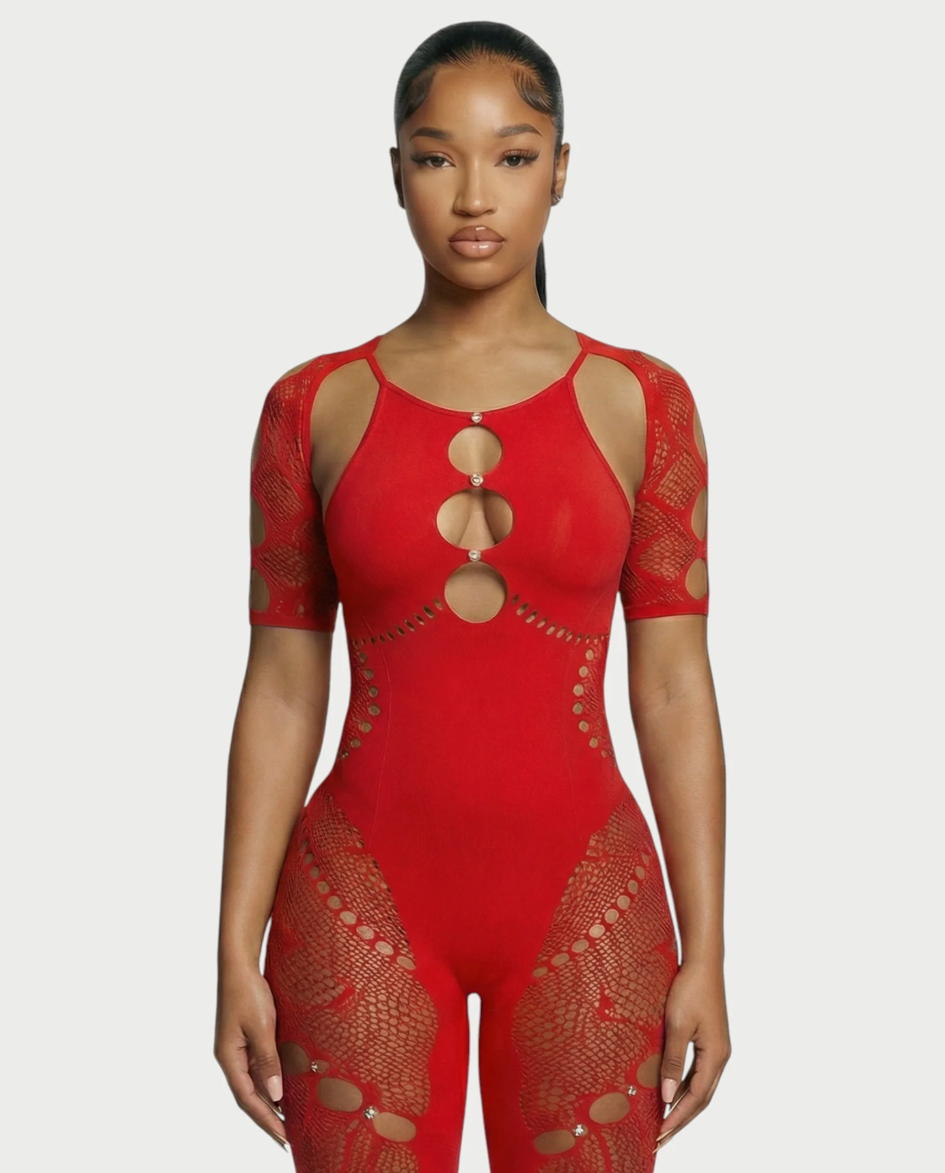 ELISE Cutout Rhinestone Jumpsuit - Image 9
