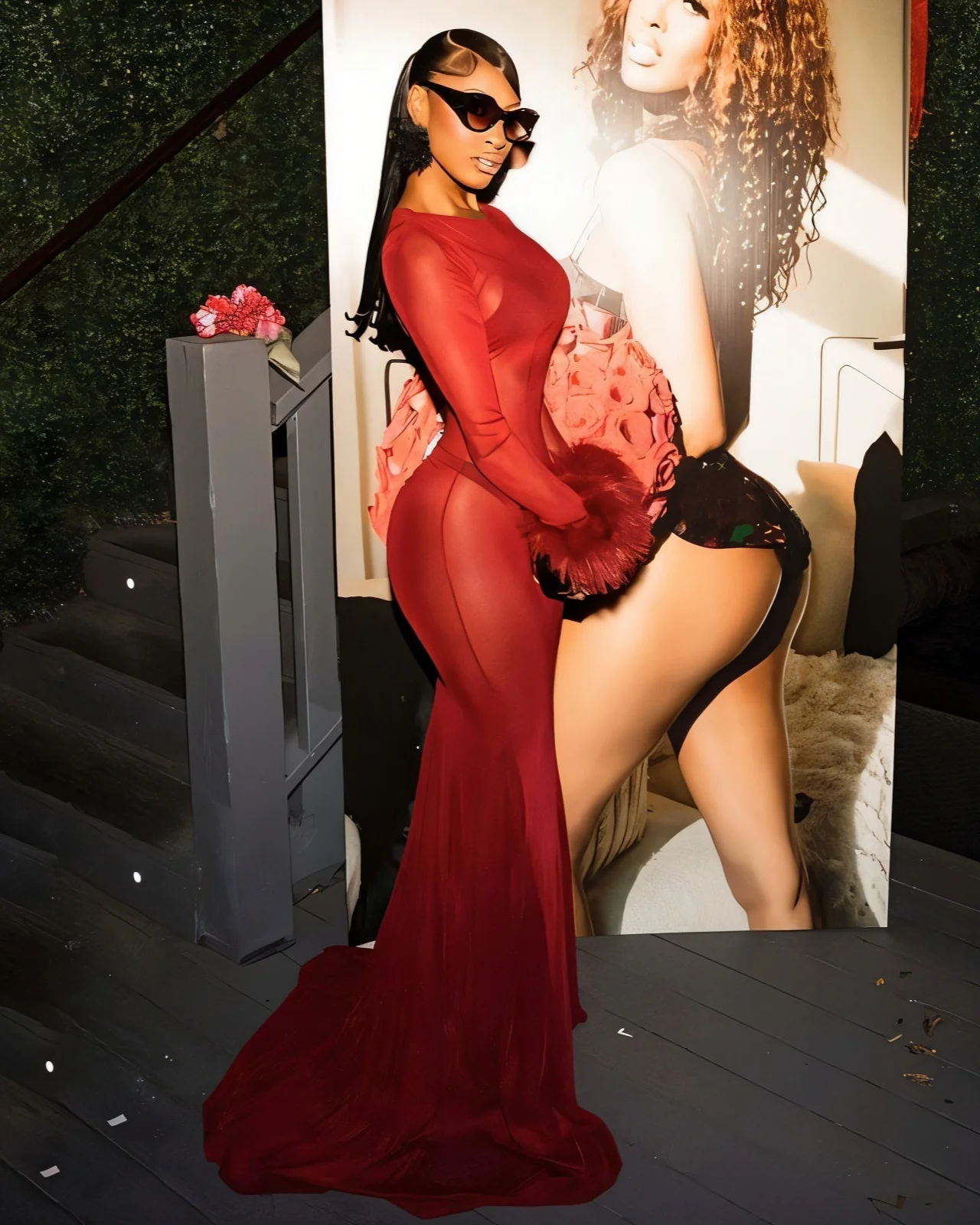 ELLA Sheer Mesh Maxi Dress - Image 3