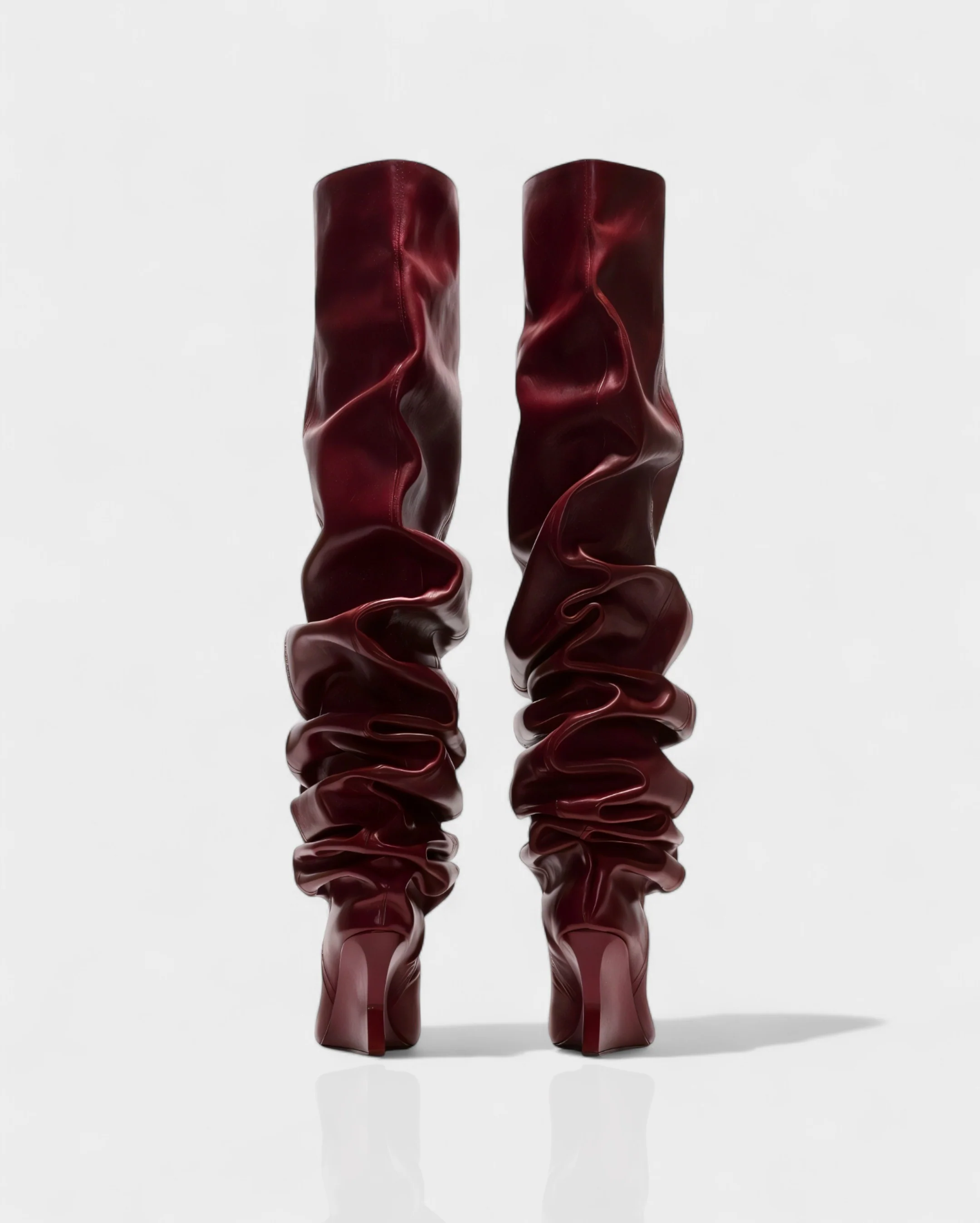 ELOURA Slouch Knee-High Wedge Heel Boots - Image 11
