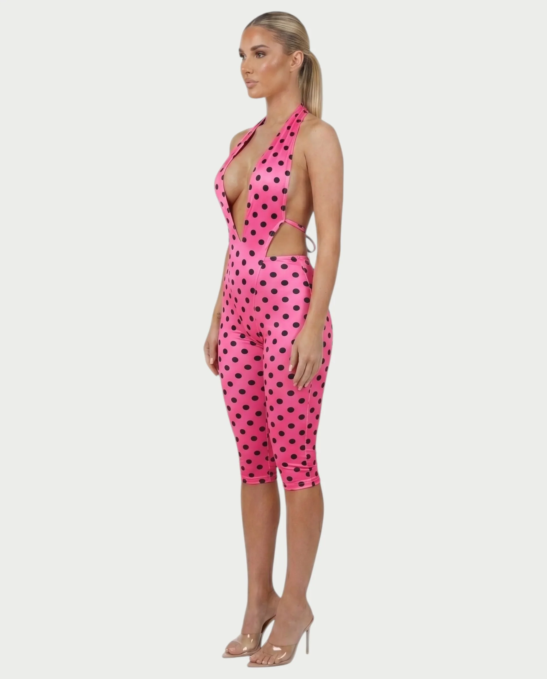 ELYNDRA Open Back Tie-Waist Polka Dot Romper - Image 13