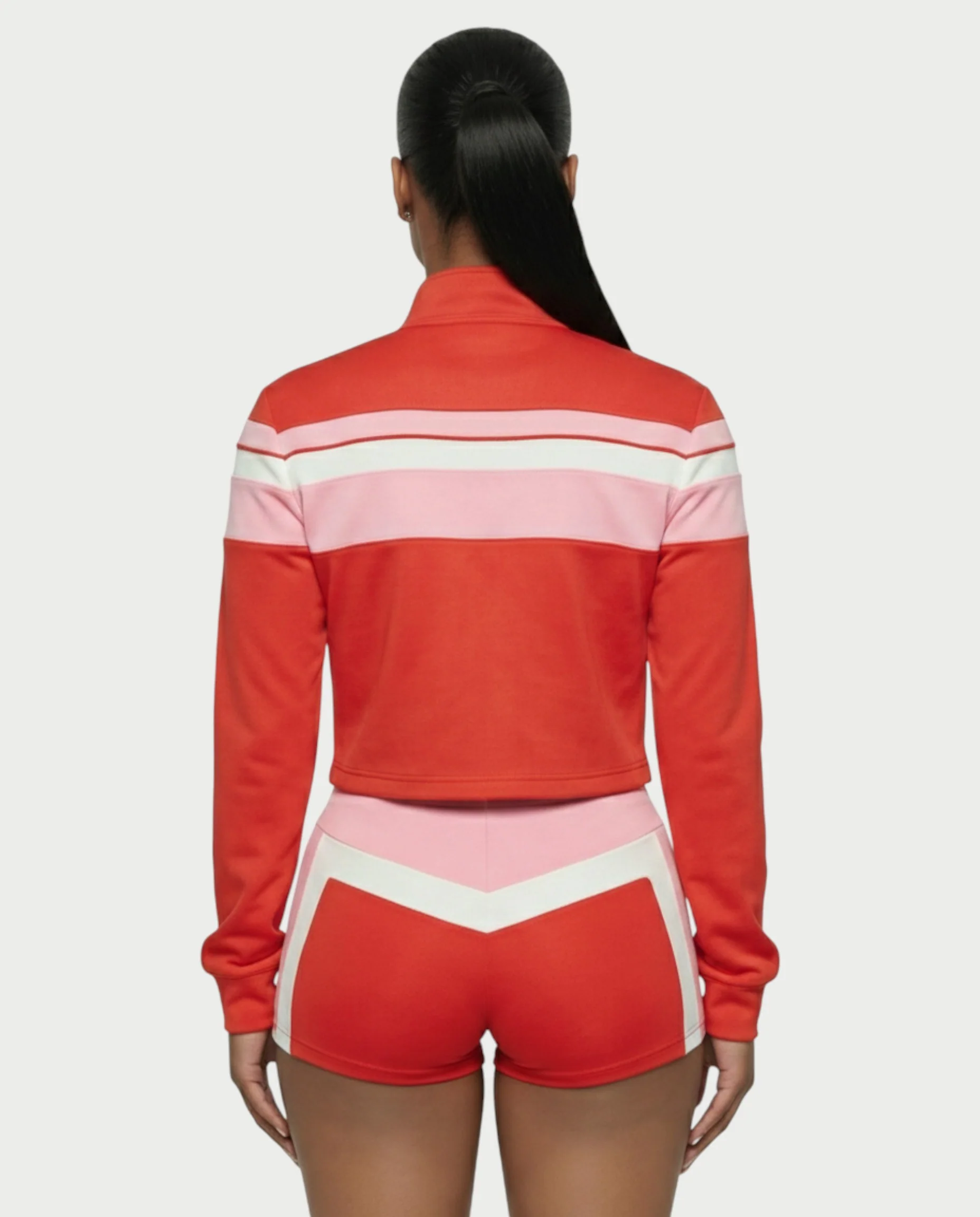 EMBERLY Contrast Zip-Up Jacket Three-Piece Set - Image 5