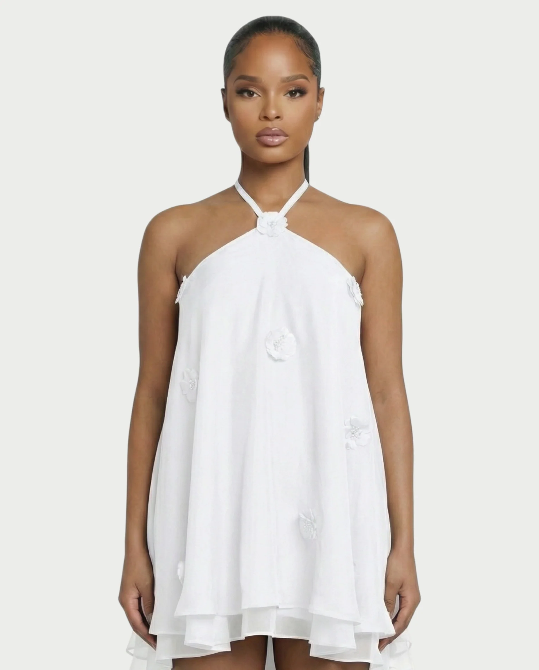 EMELIYA 3D Flower Halter Mini dress - Image 14
