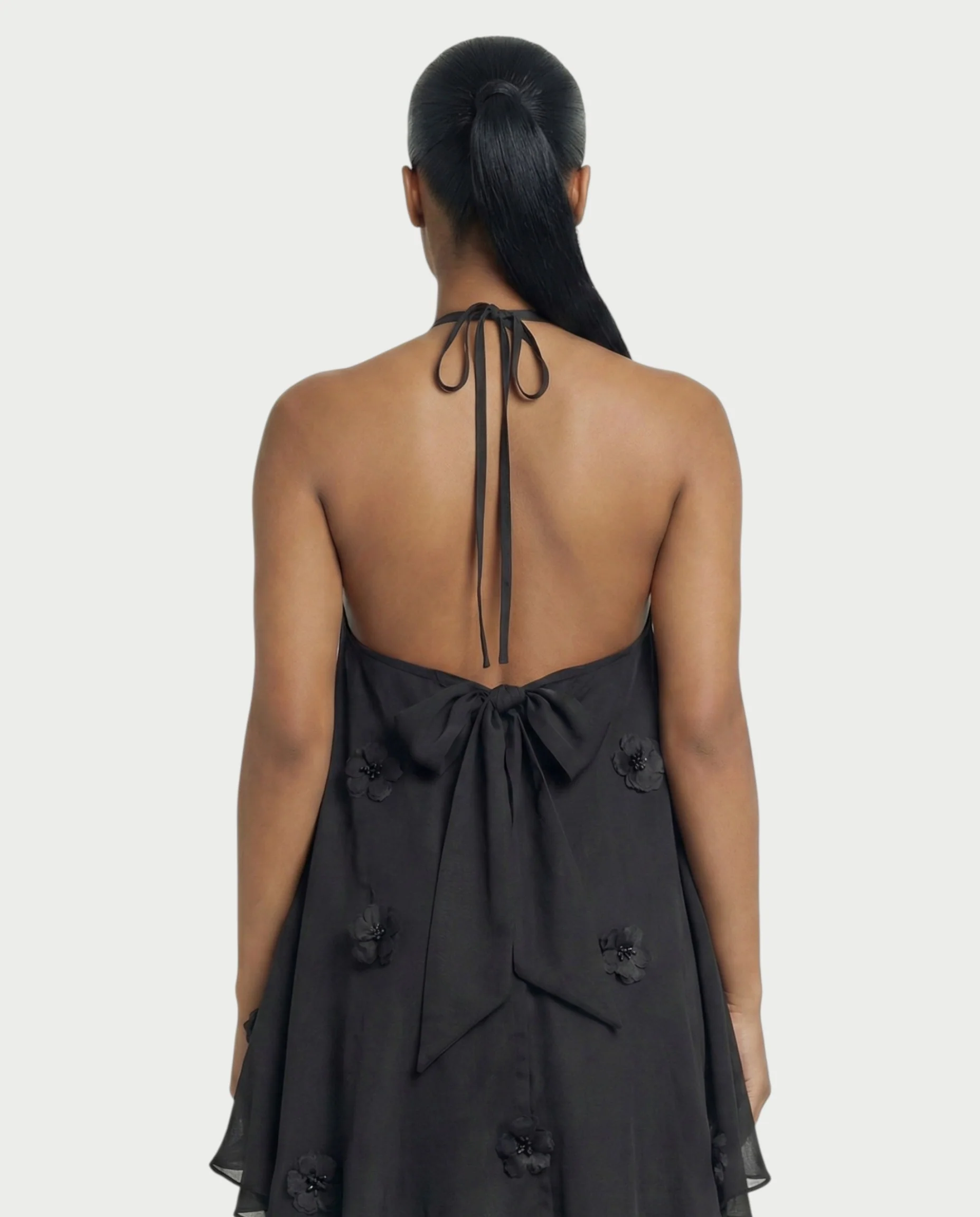 EMELIYA 3D Flower Halter Mini dress - Image 5