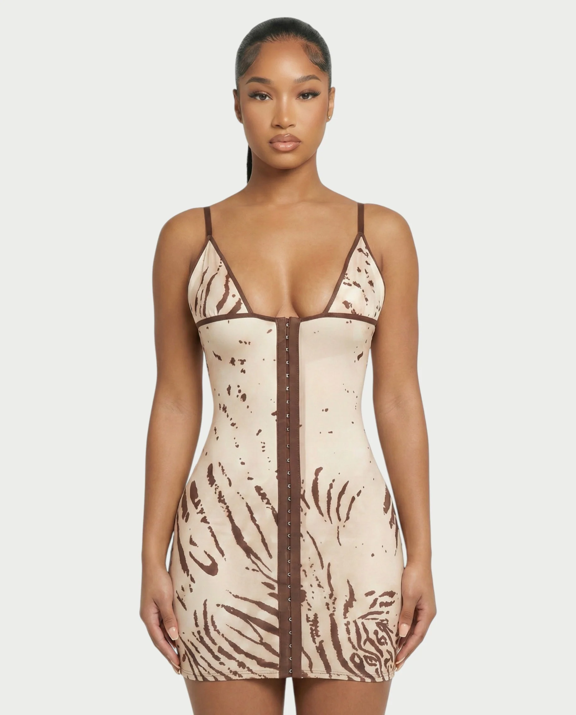 EMILIA Zebra Print Bodycon Mini Dress - Image 4