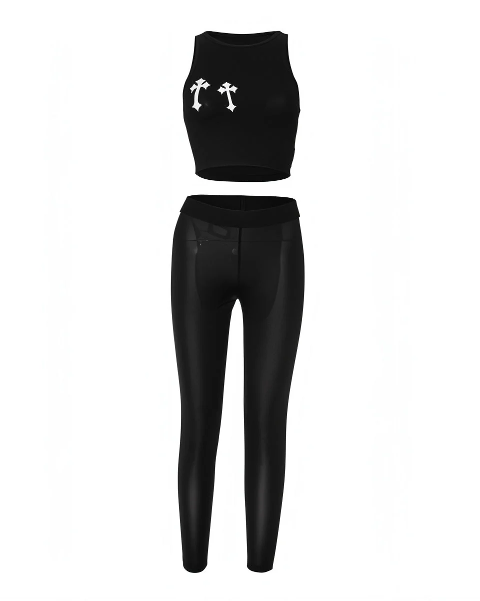 ERIN Cropped Top and Slim Pants Set - Image 4