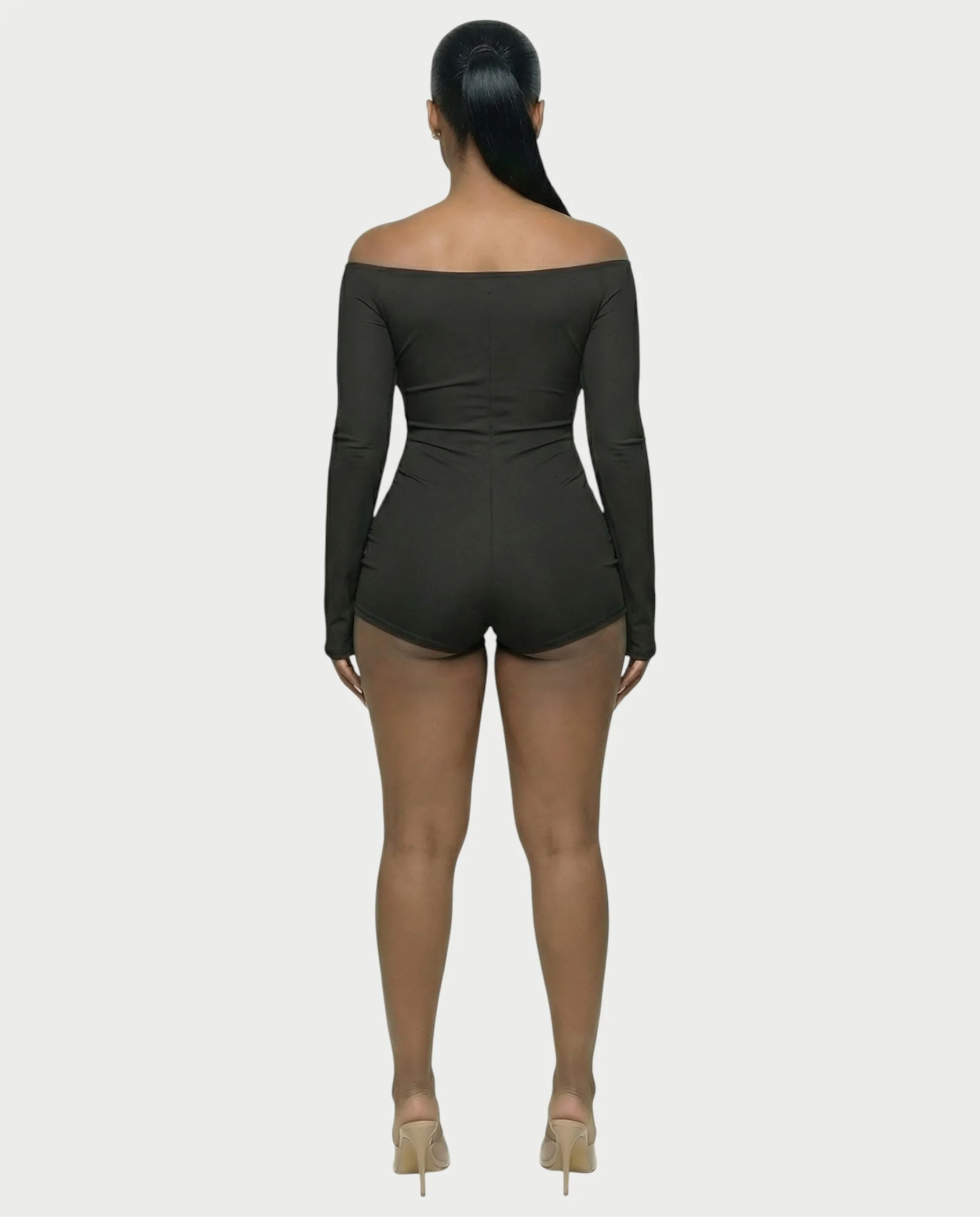 ESMERIA Off-Shoulder Cutout Ruched Romper - Image 7