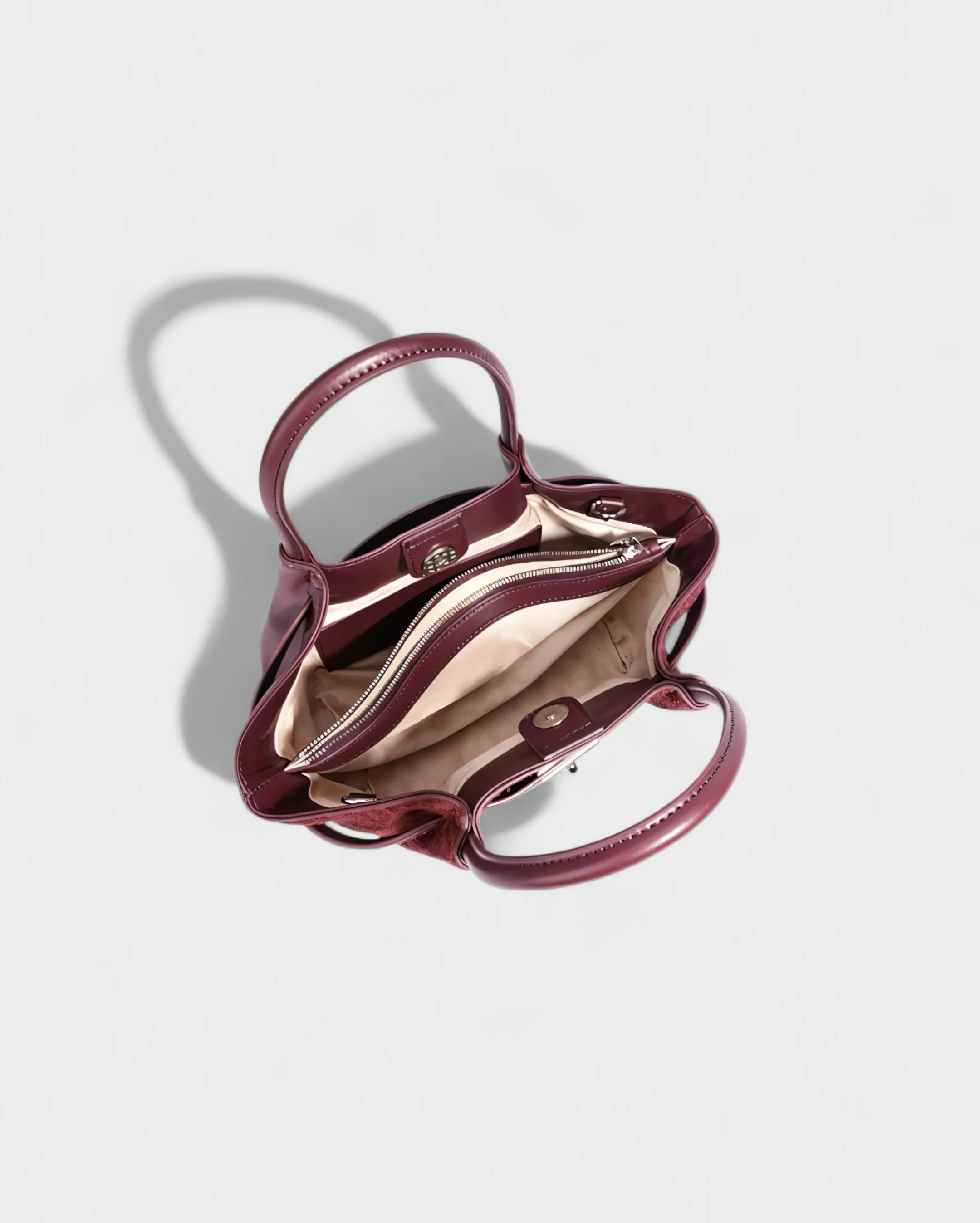 EVANNA Faux Suede Leather Shoulder Tote Bag - Image 6