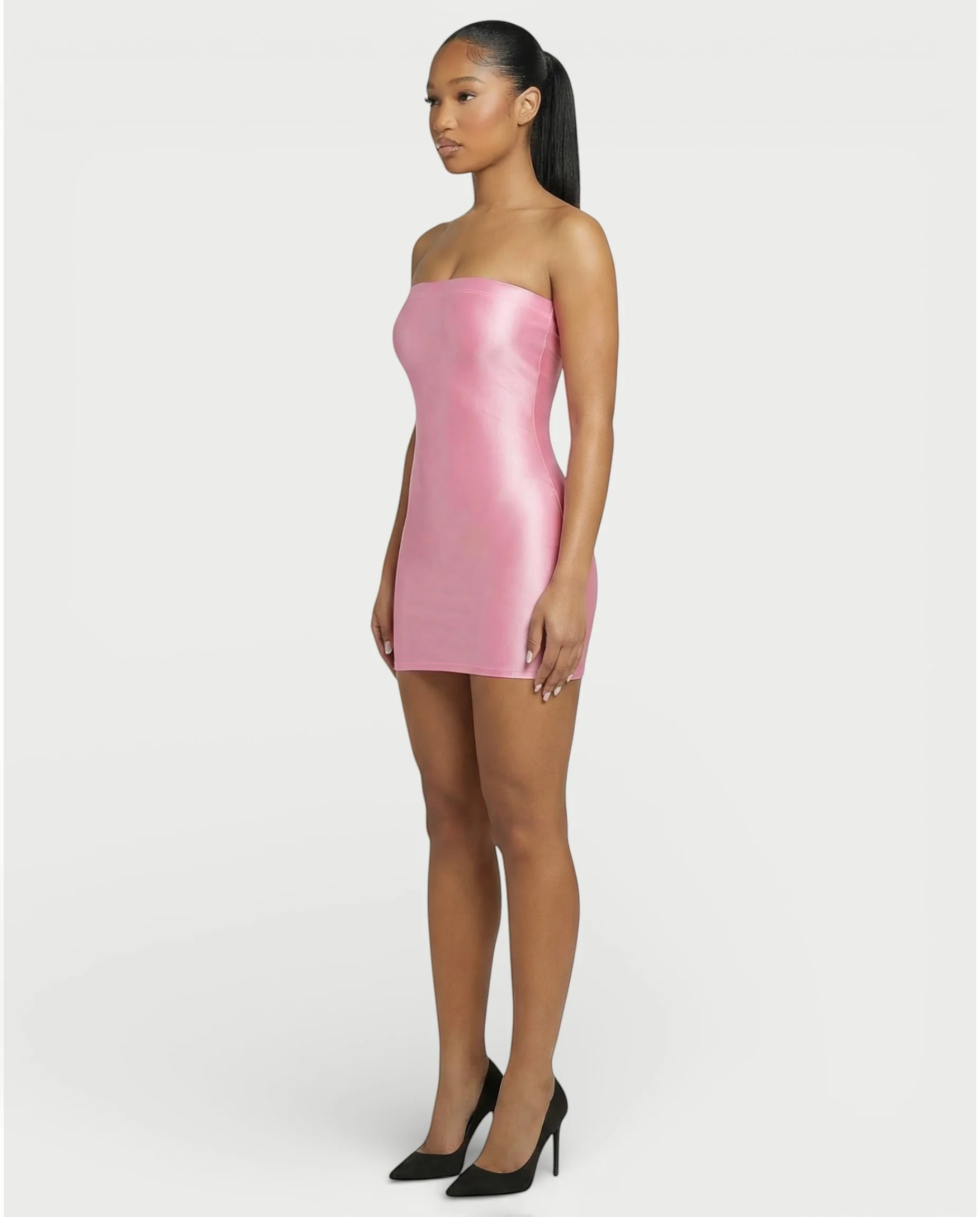EVELORE Satin Tube Bodycon Mini Dress - Image 3