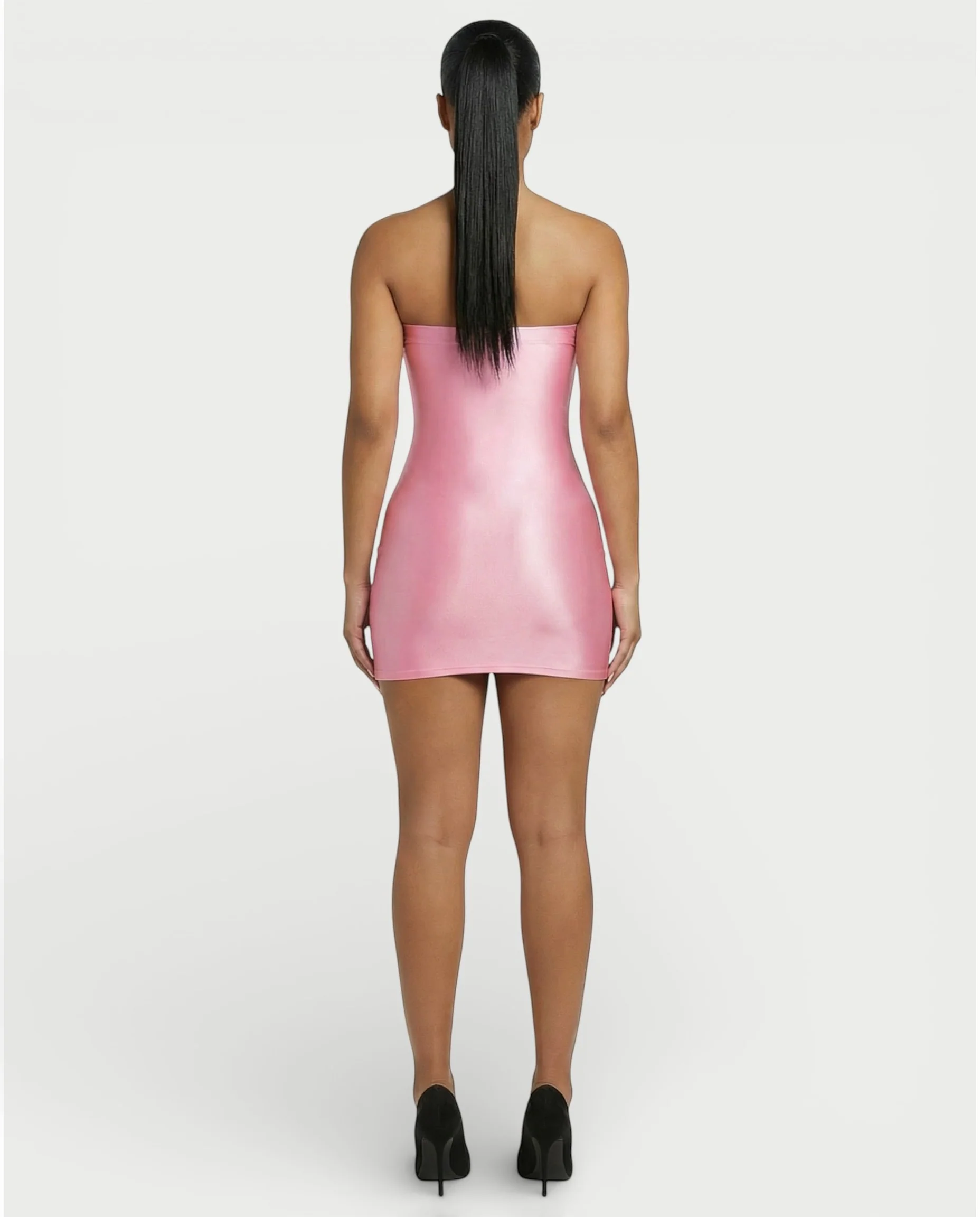 EVELORE Satin Tube Bodycon Mini Dress - Image 4