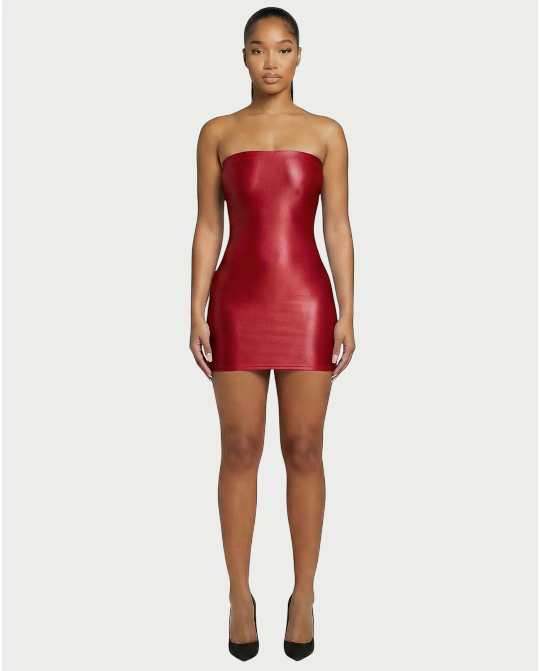 EVELORE Satin Tube Bodycon Mini Dress - Image 6