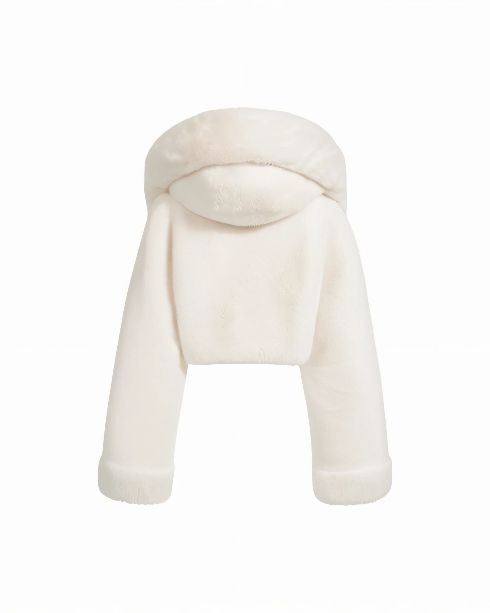 EZRA Plush Oversized Faux Fur Hooded Jacket - Image 6