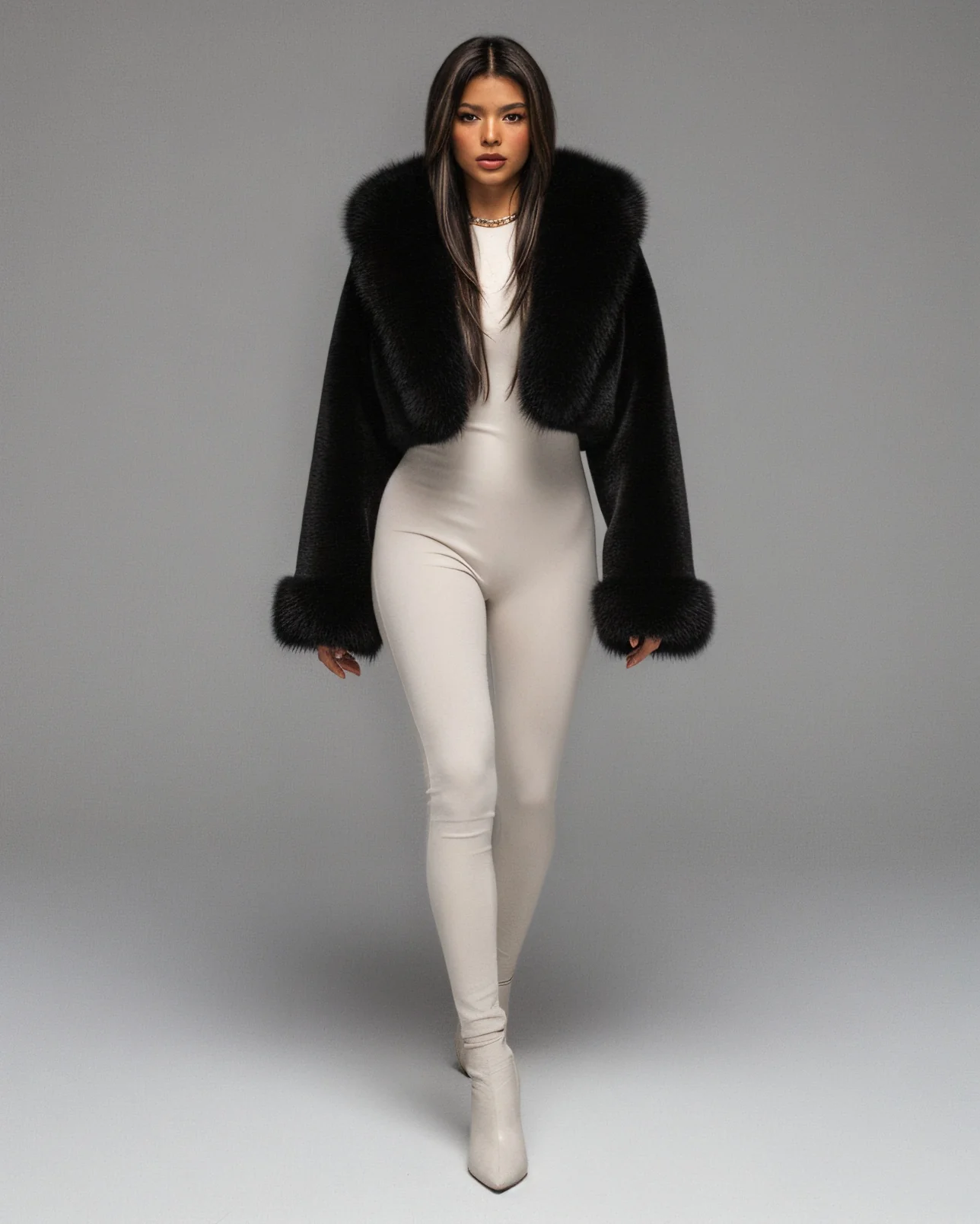 EZRA Plush Oversized Faux Fur Hooded Jacket - Image 7