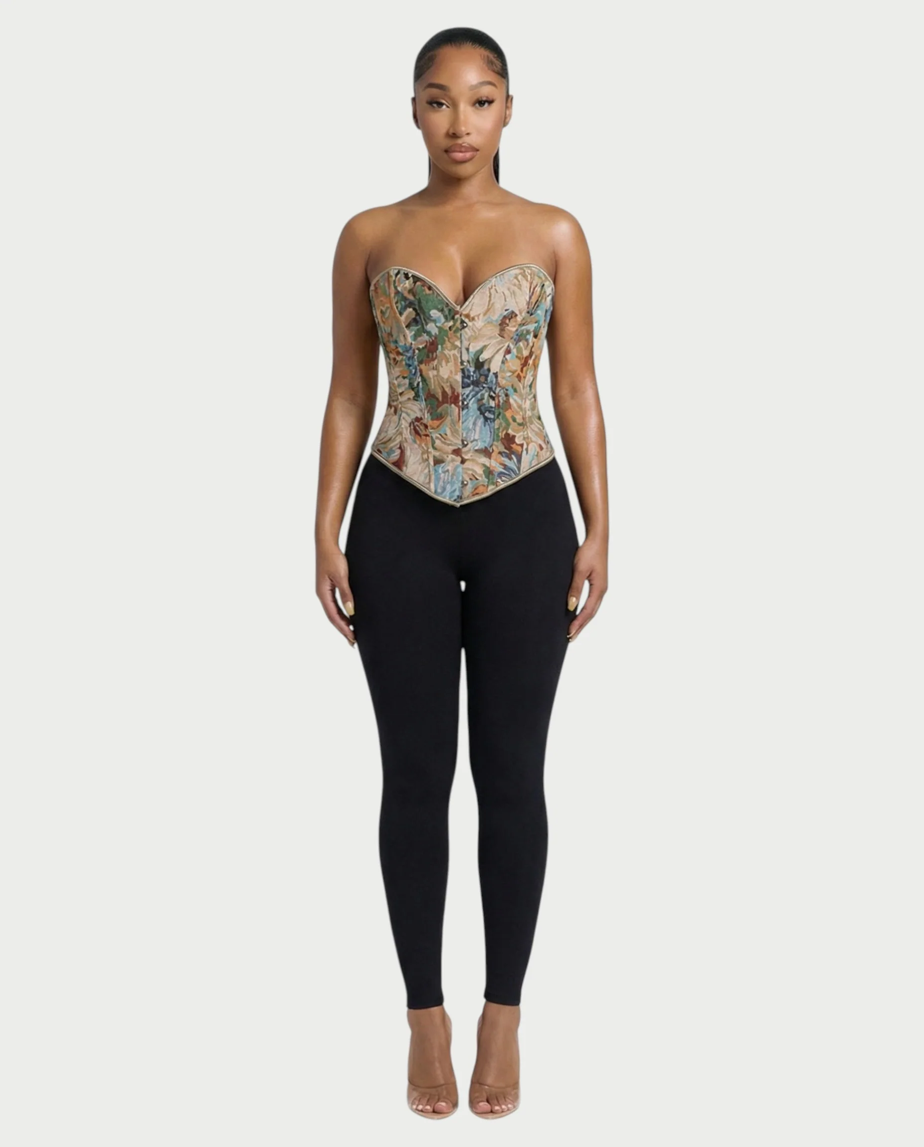 FABLE Floral Tapestry Corset Top - Image 4