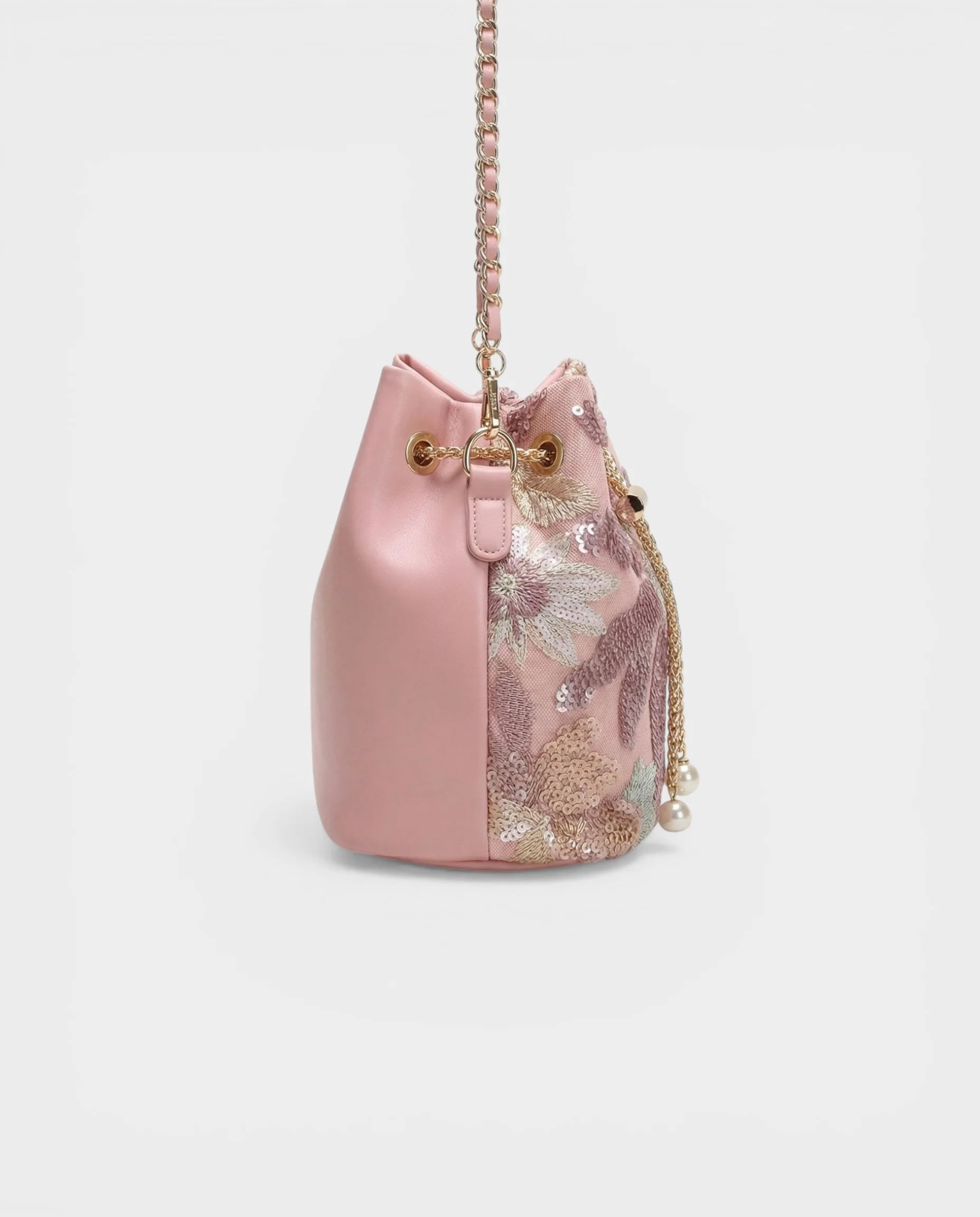 FALINA Embroidered Floral & Sequin Bucket Bag - Image 3