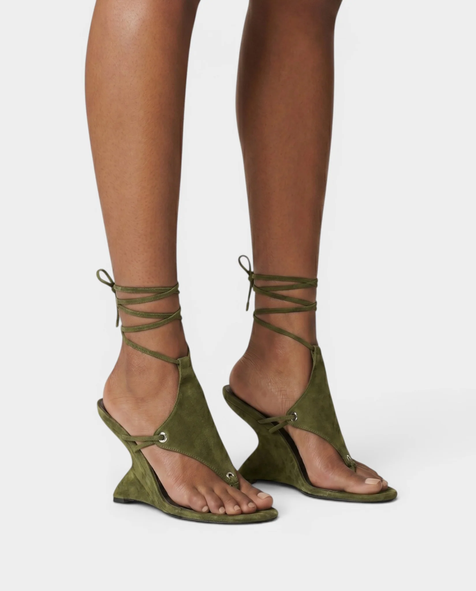 FELICE Lace-Up High-Heeled Wedge Sandals - Image 11