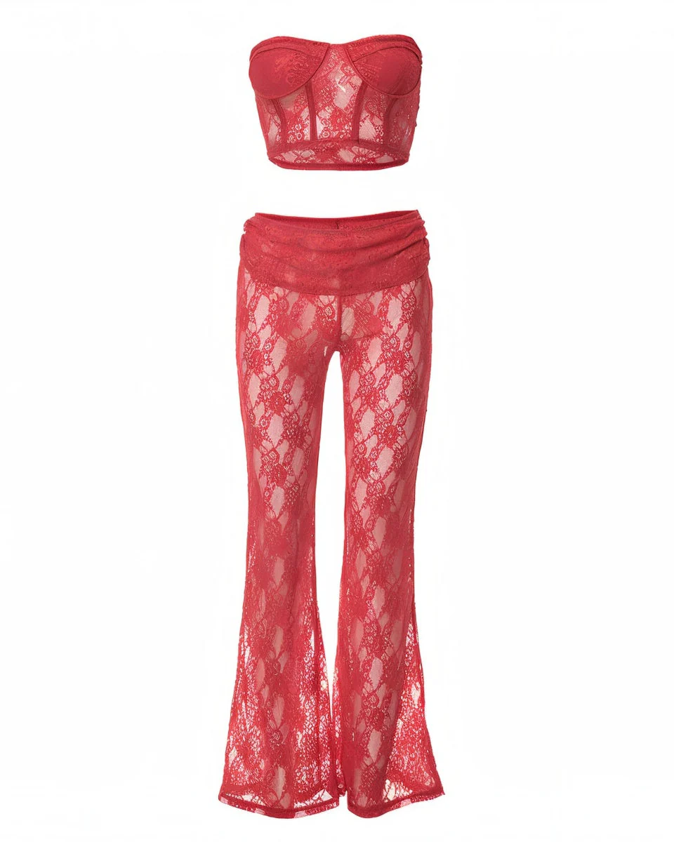 FENELLA Bandeau Corset & Lace Pants Set - Image 7
