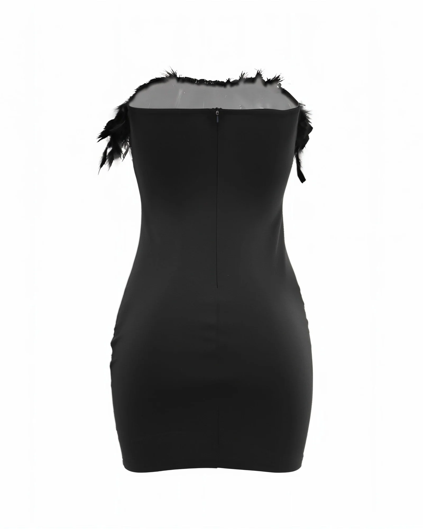 FERA Feather Trim Sequin Mini Dress - Image 7
