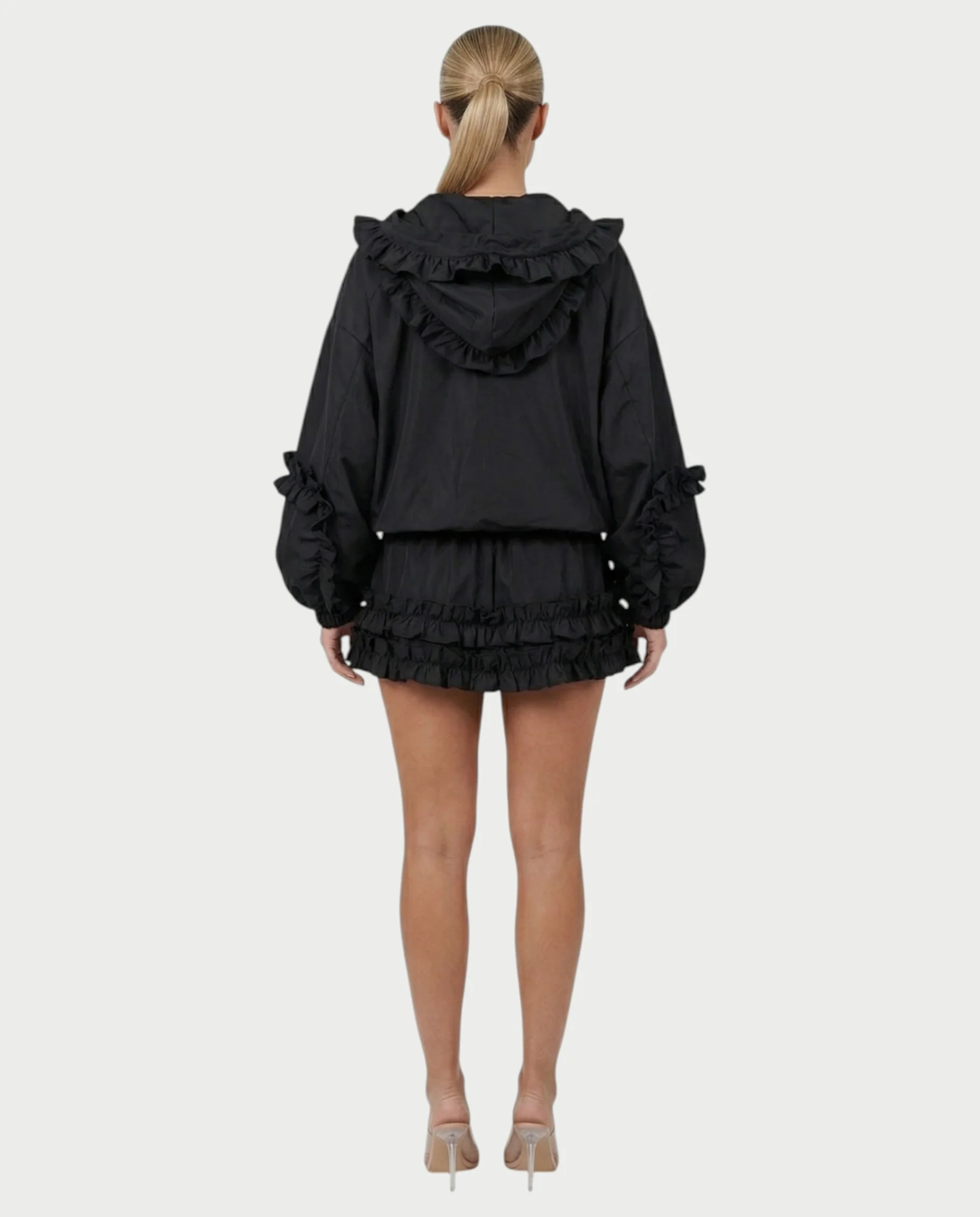 FINA Ruffle-Trim Hooded Jacket & Mini Skort Set - Image 2