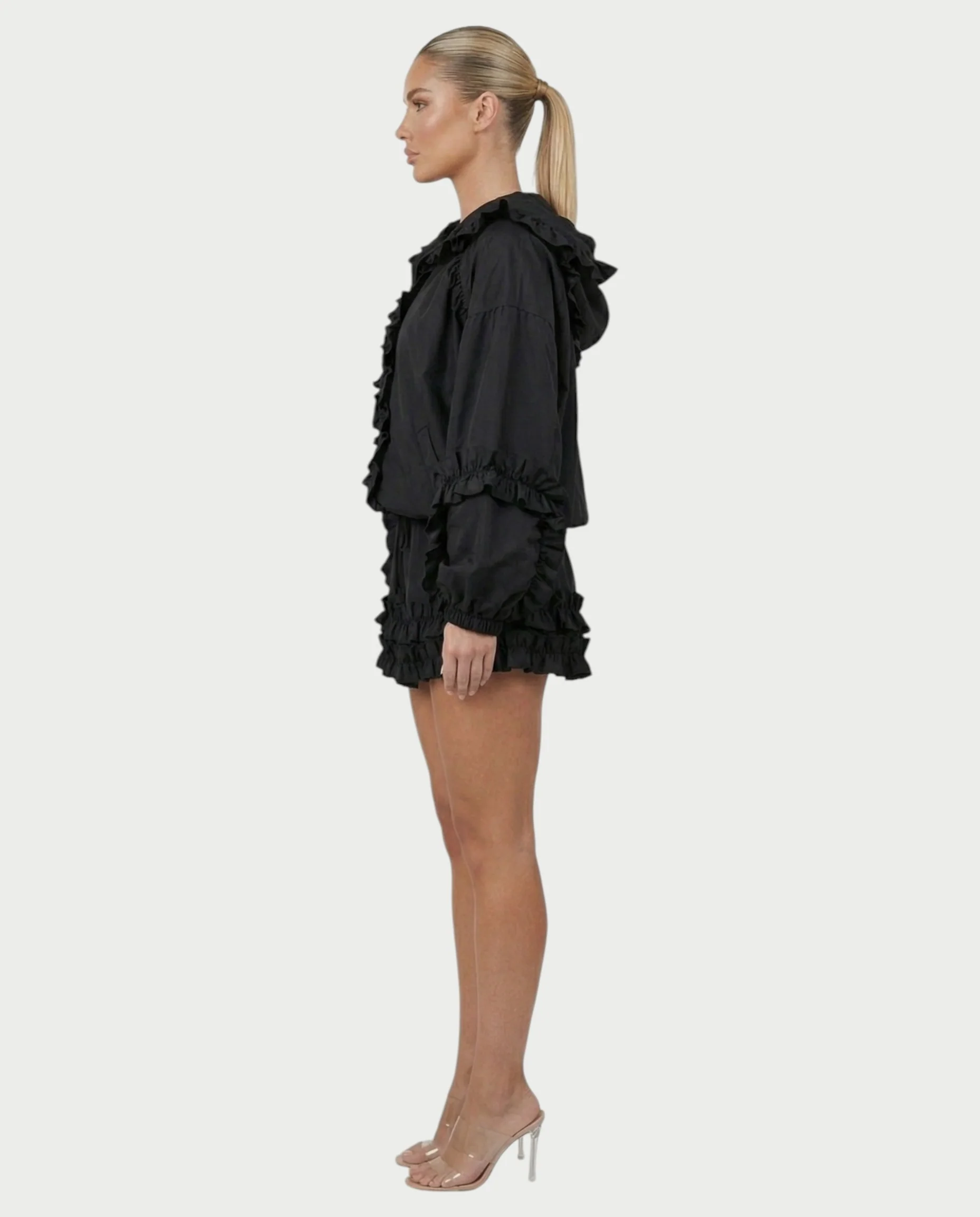 FINA Ruffle-Trim Hooded Jacket & Mini Skort Set - Image 3