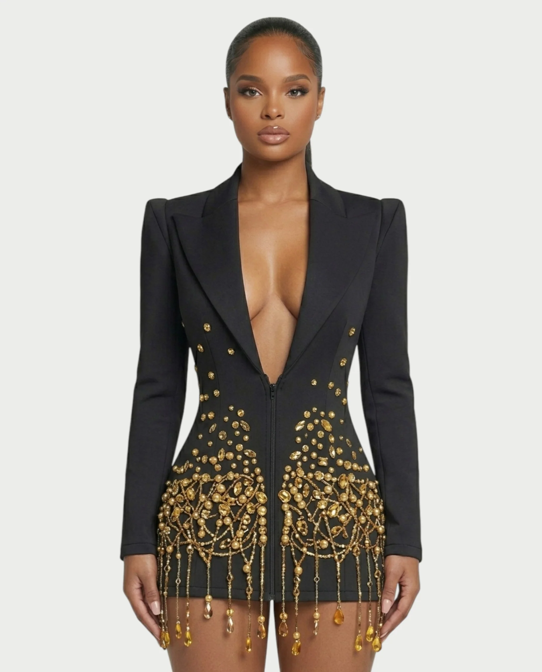 FIOR Pearl & Crystal Blazer Mini Dress - Image 19