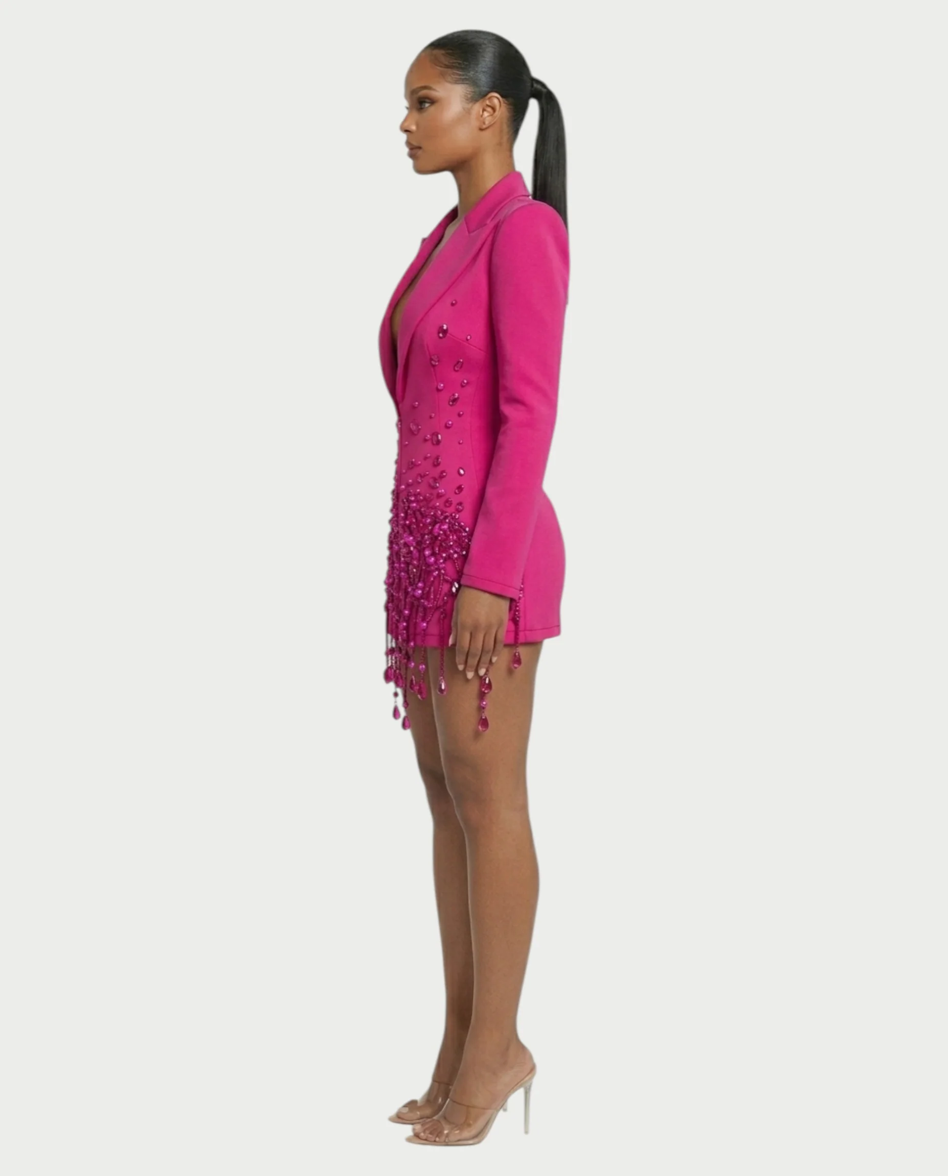 FIOR Pearl & Crystal Blazer Mini Dress - Image 23