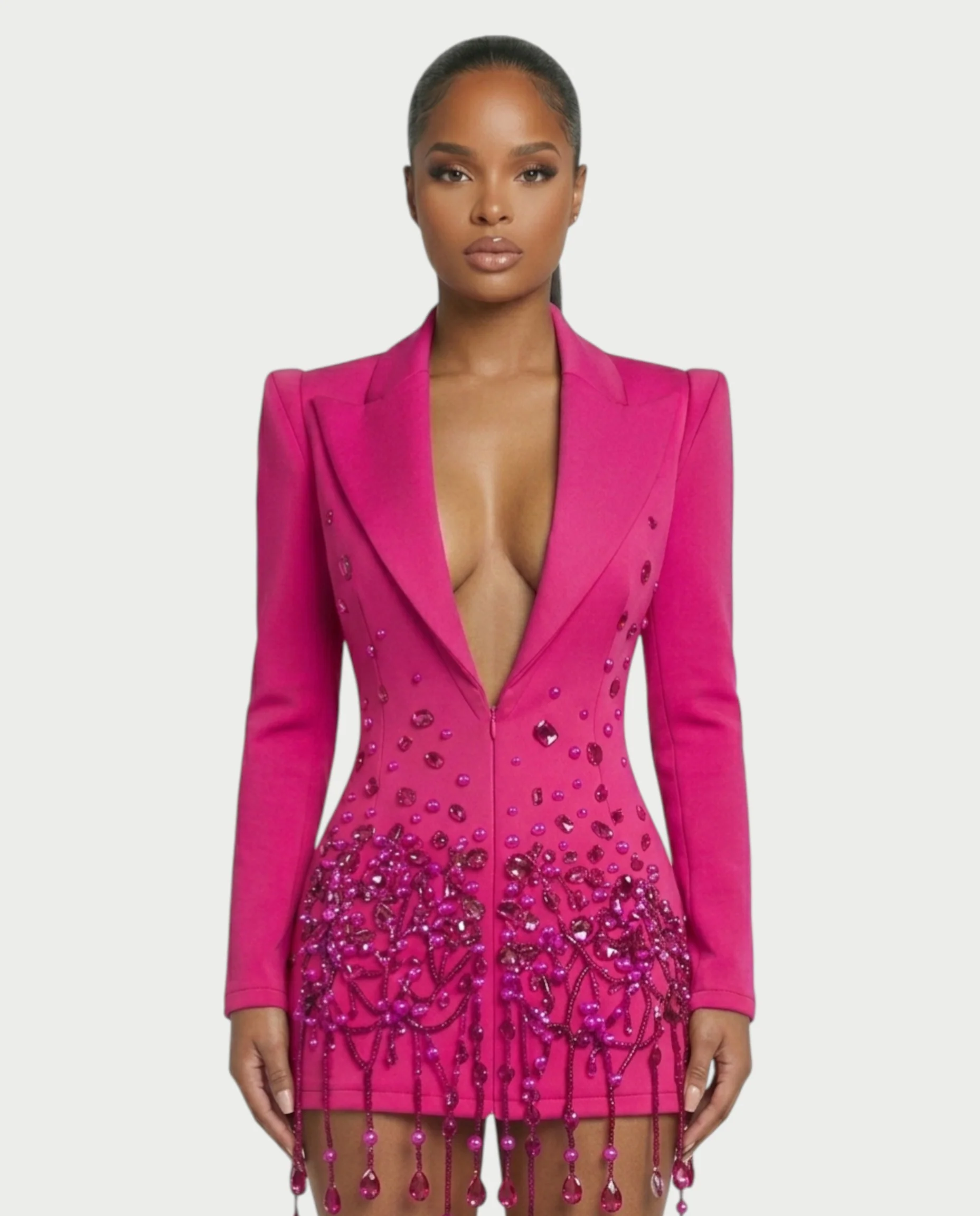 FIOR Pearl & Crystal Blazer Mini Dress - Image 24