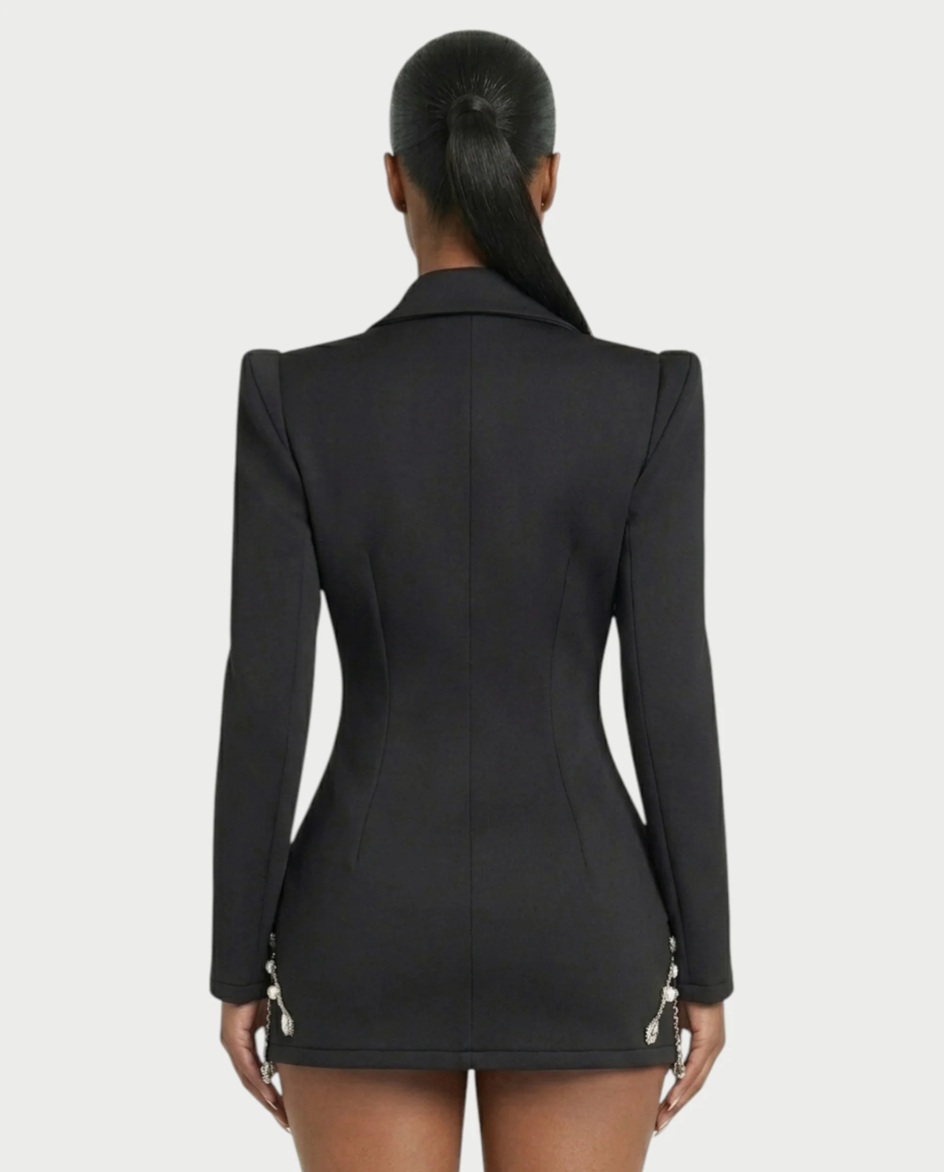 FIOR Pearl & Crystal Blazer Mini Dress - Image 5
