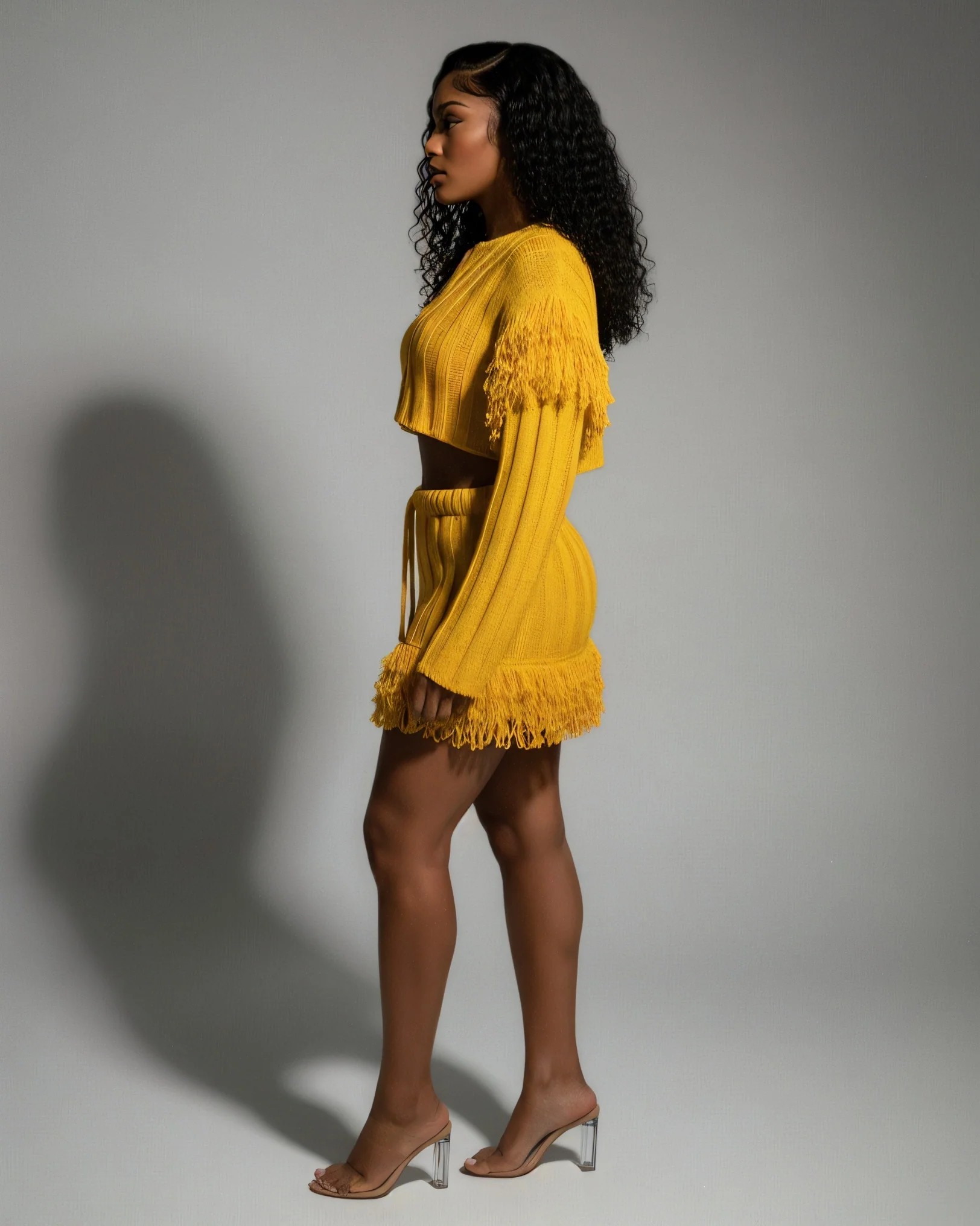 FLORINE Knit Fringe Cardigan & Skirt Set - Image 3