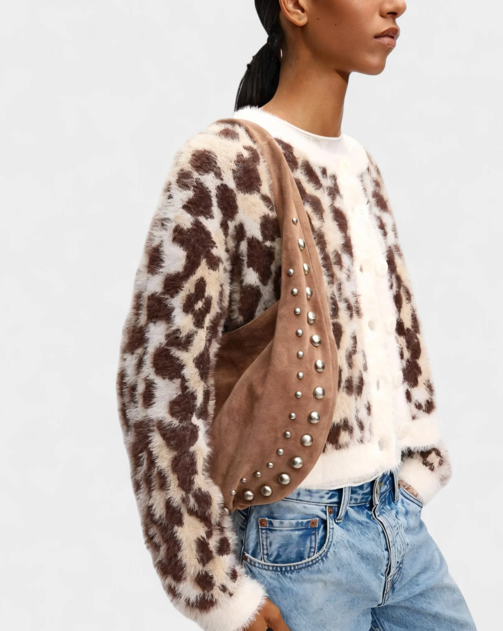 GELLA Heart Charm Studded Shoulder Bag - Image 8