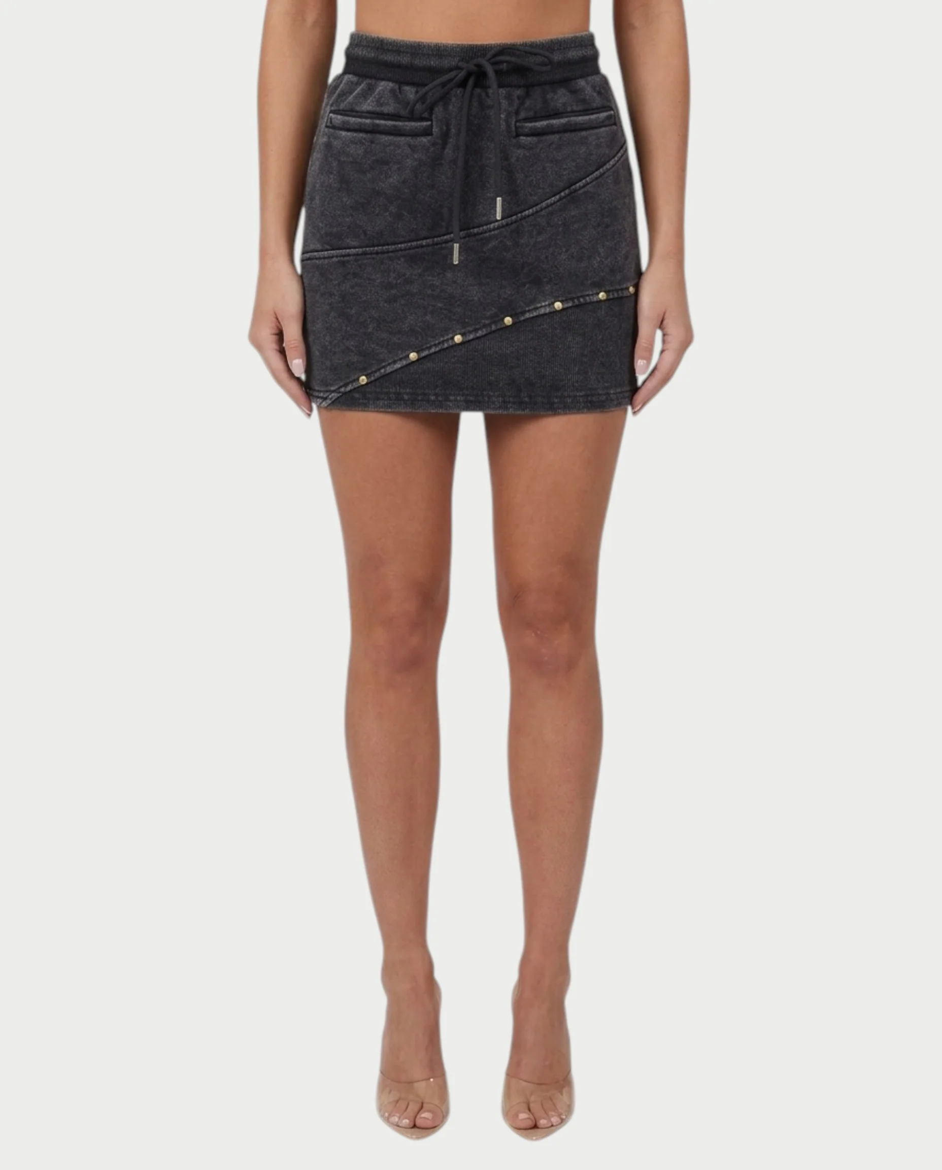 GWENY Retro Long-sleeved Studded Jacket & Skirt Set - Image 11